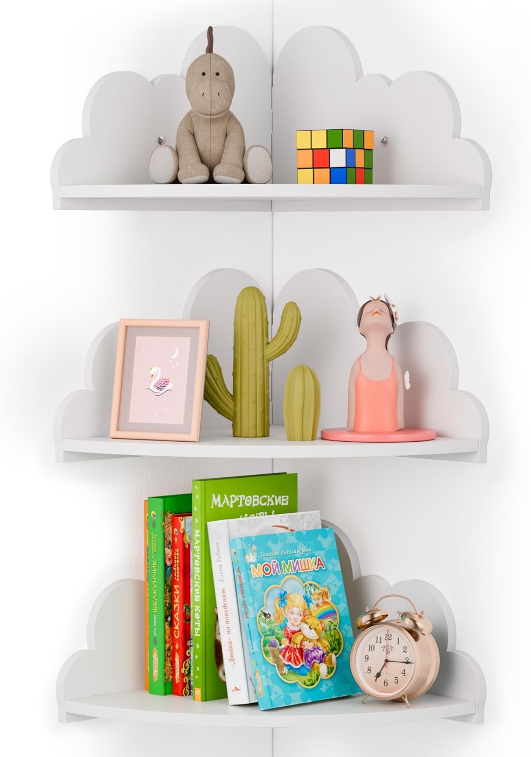Beskadi Cloud Floating Corner Shelves Set of 3