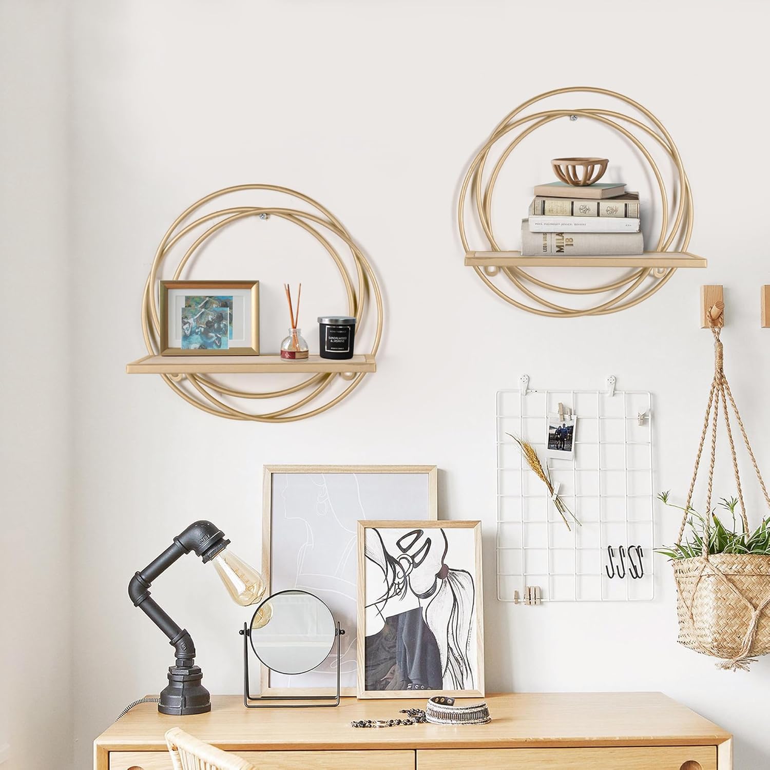 Oakrain Small Floating Shelves Set of 2 Wall Mount