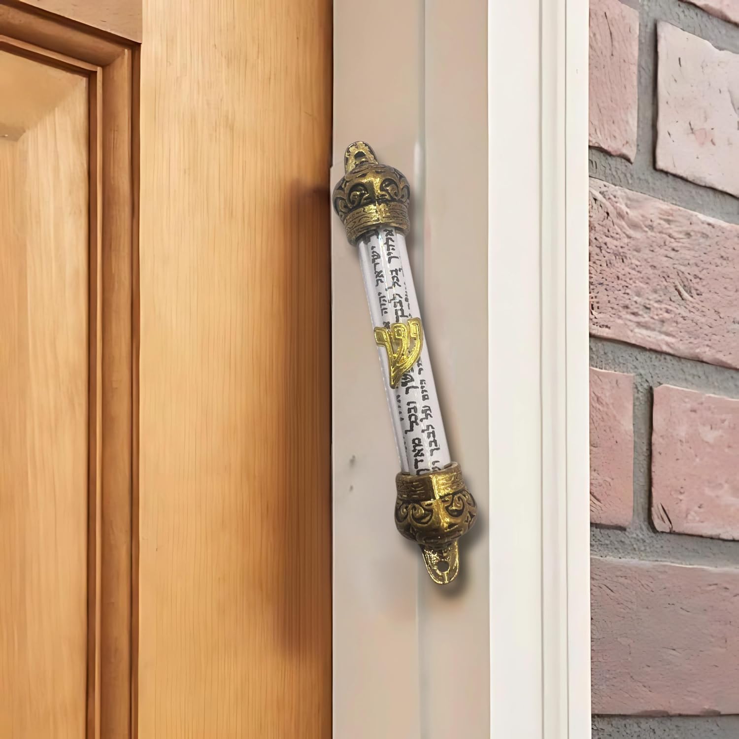 Jewish Mezuzah with Clear Cylinder and Scroll