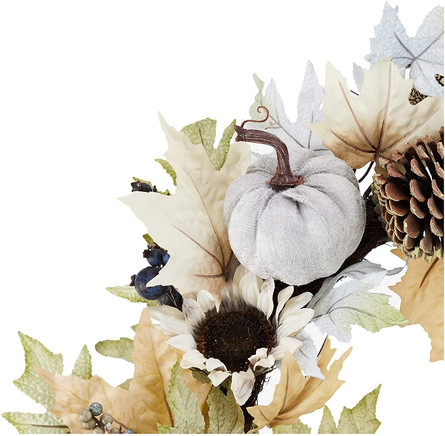 Admired By Nature 24 Inch Artificial Pumpkin Sunflower Wreath