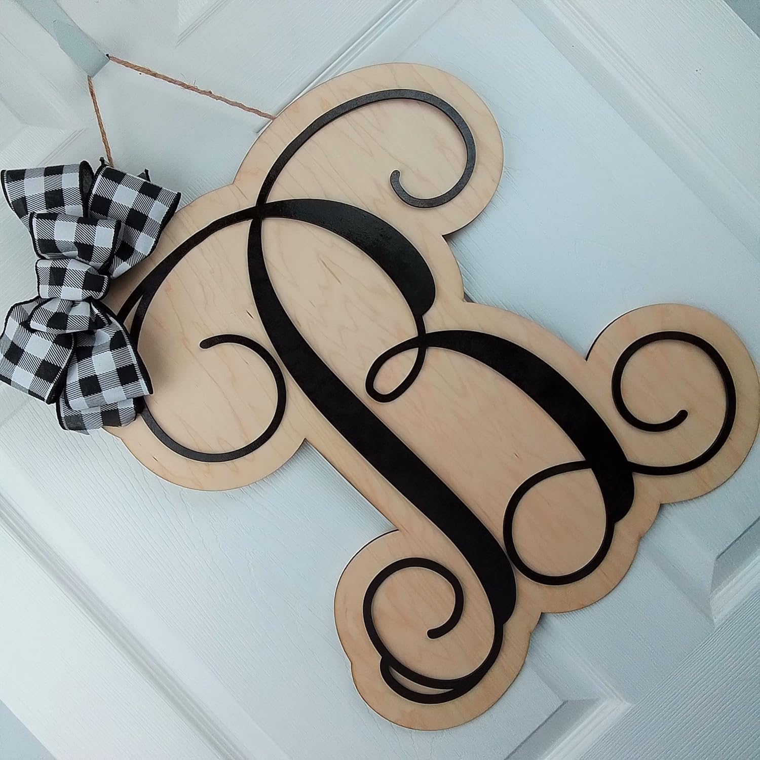 Monogrammed Birthday Wreath with Bow - Custom Letters