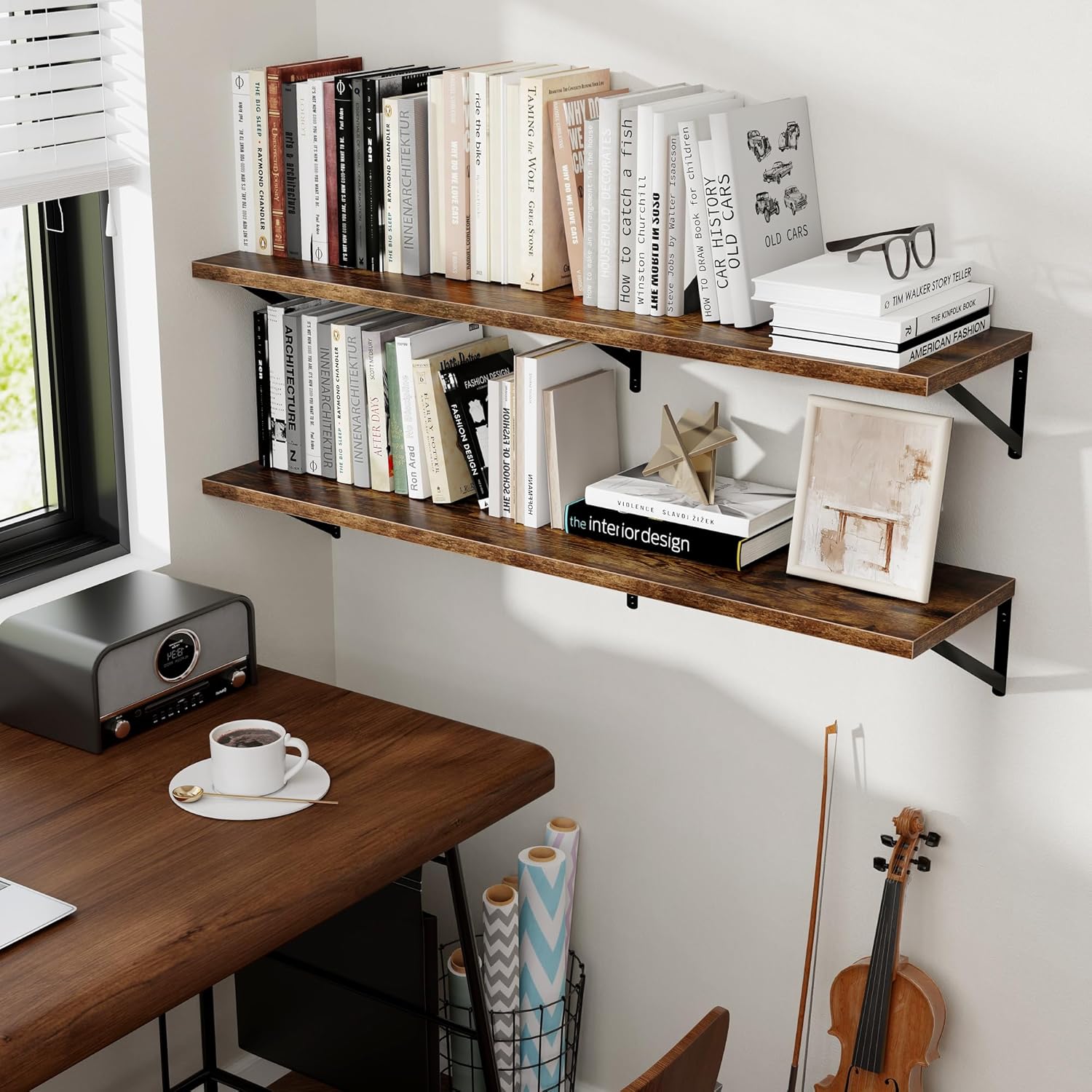 Axeman 16W x 12D Rustic Floating Shelves Set of 2