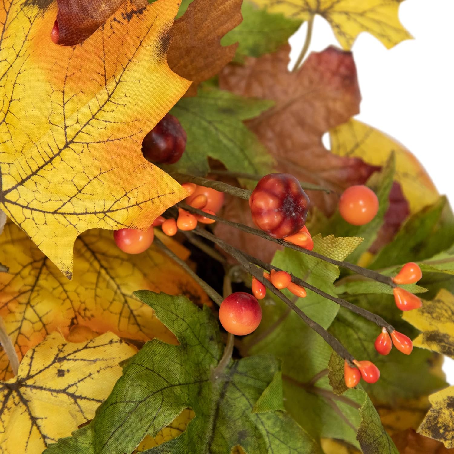 Northlight Berries and Twigs Artificial Thanksgiving Wreath Yellow 30-Inch