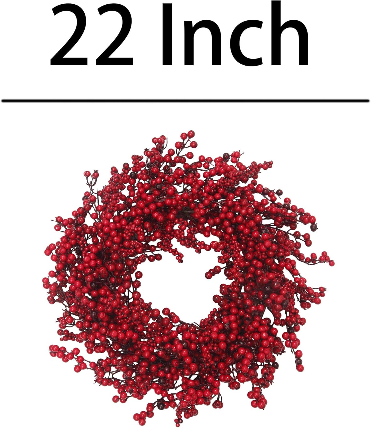 22 inch Red Berry Christmas Door Wreath