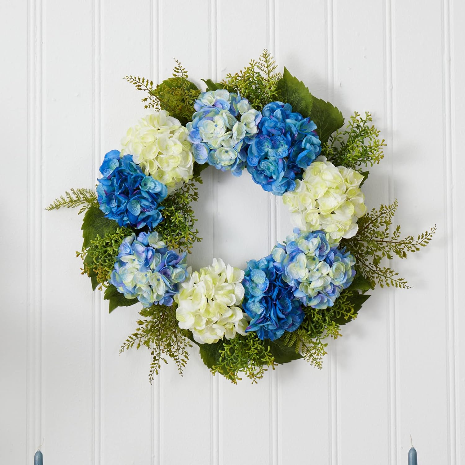 Nearly Natural 24-Inch Artificial Hydrangea Wreath