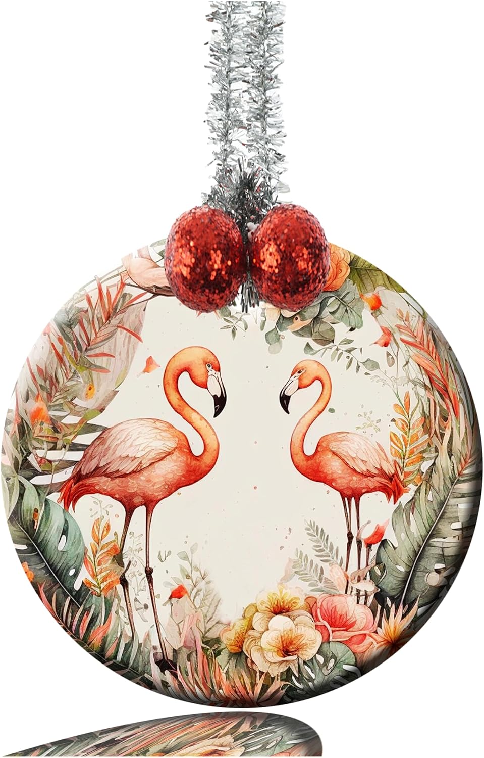 Ceramic Flamingos Christmas Wreath Ornament Decorations