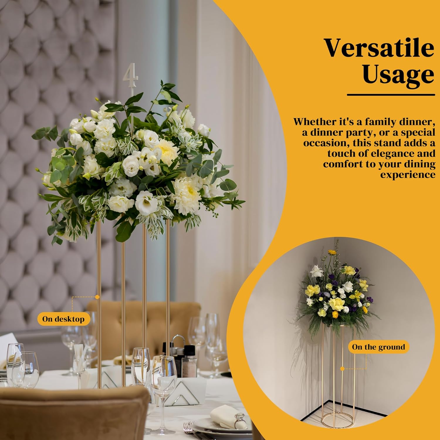 OIHYA 3PCS Gold Cylinder Plant Stand for Parties