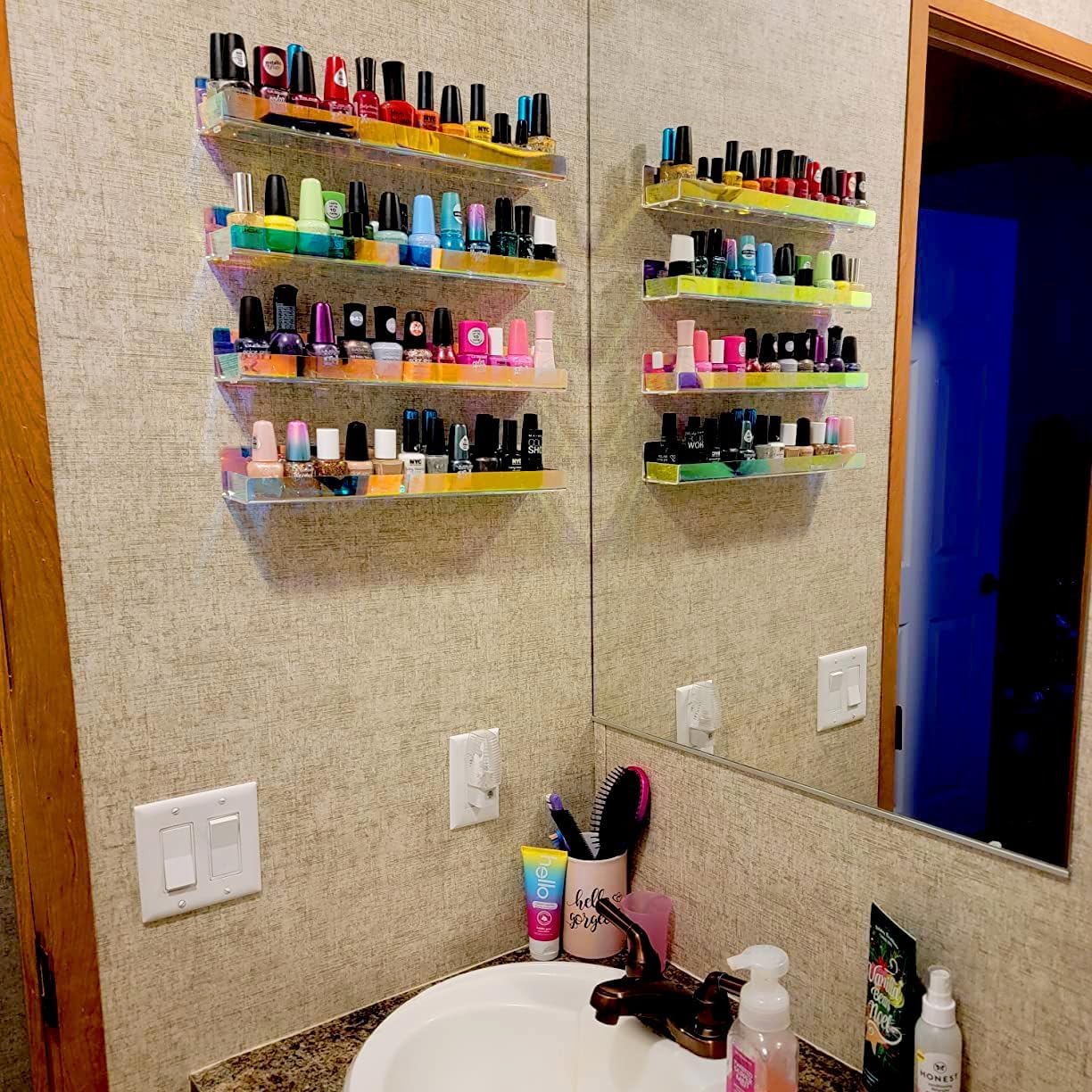 4 Pack 15 Inch Iridescent Acrylic Floating Wall Shelves