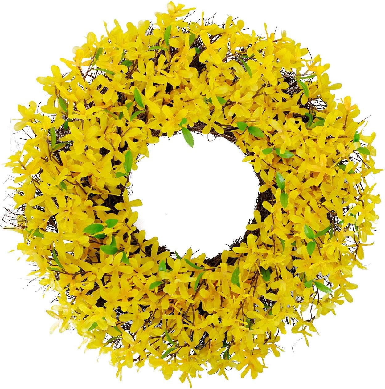 25 Inch Yellow Forsythia Spring Wreath for Front Door