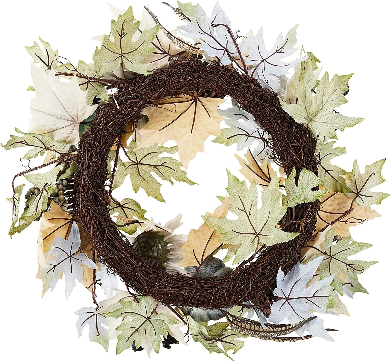 Admired By Nature 24 Inch Artificial Pumpkin Sunflower Wreath