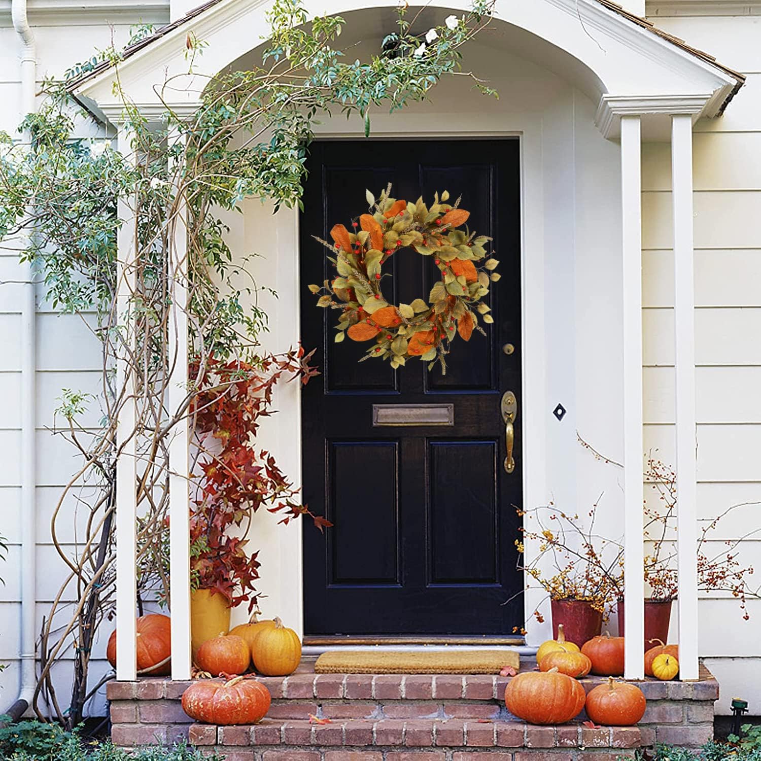 YNYLCHMX 18 Inch Fall Wreath Front Door Decor