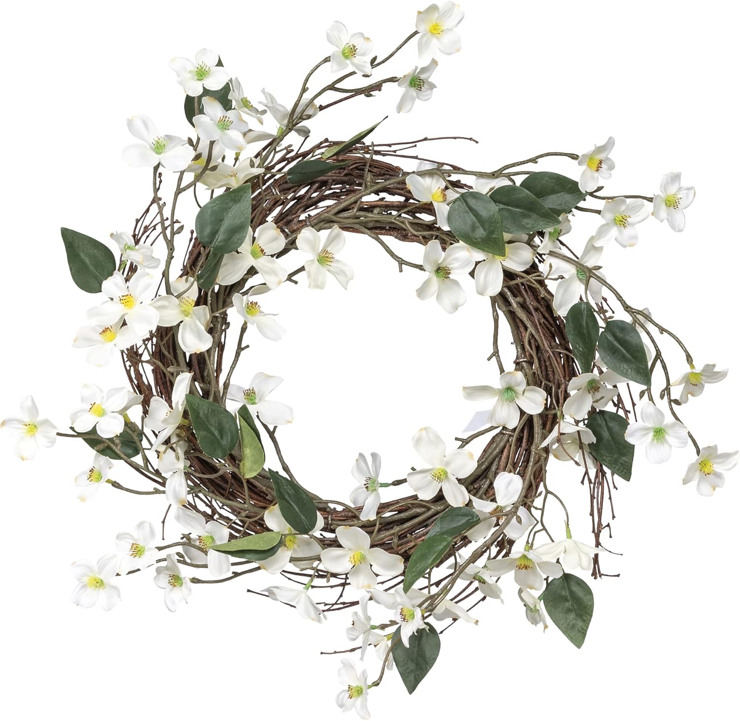 Primitives by Kathy Dogwood Blossom Decorative Wreath 1