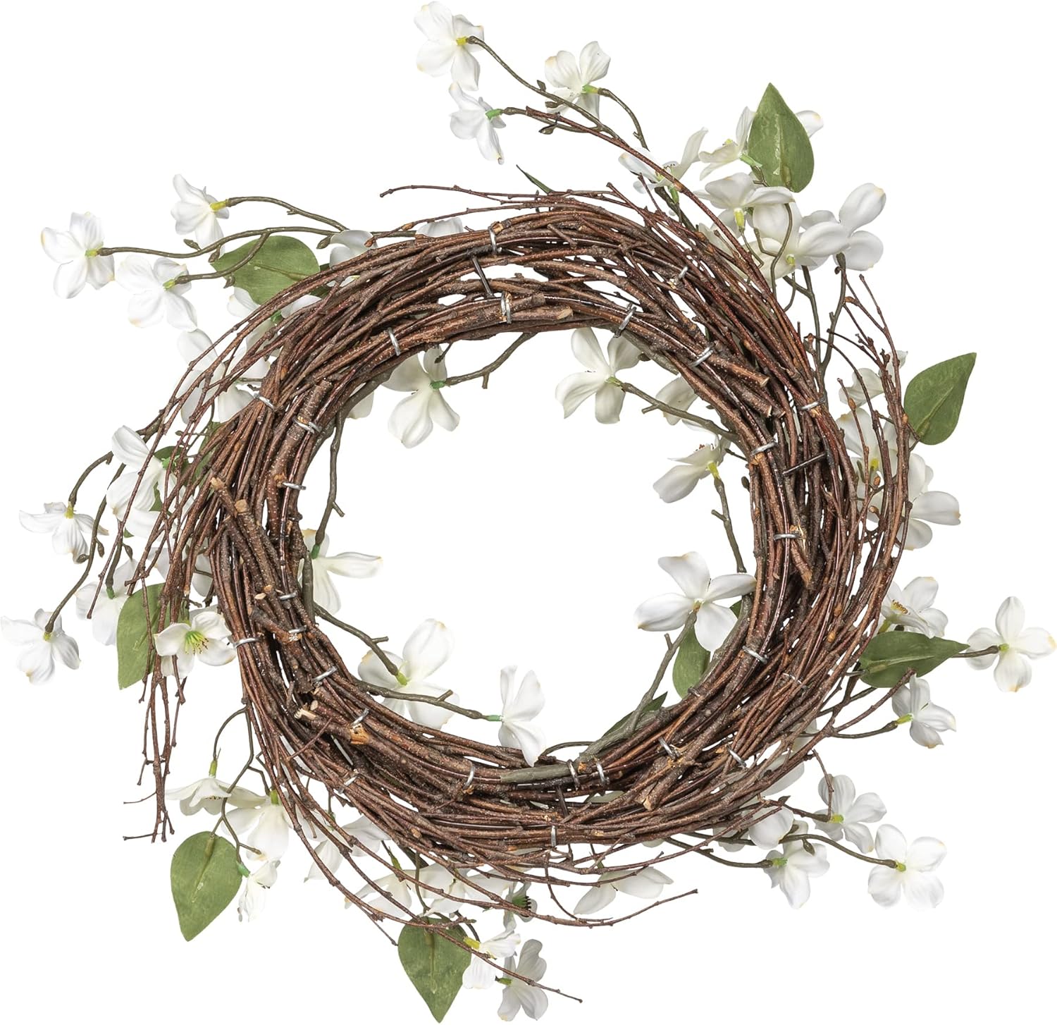 Primitives by Kathy Dogwood Blossom Decorative Wreath 1