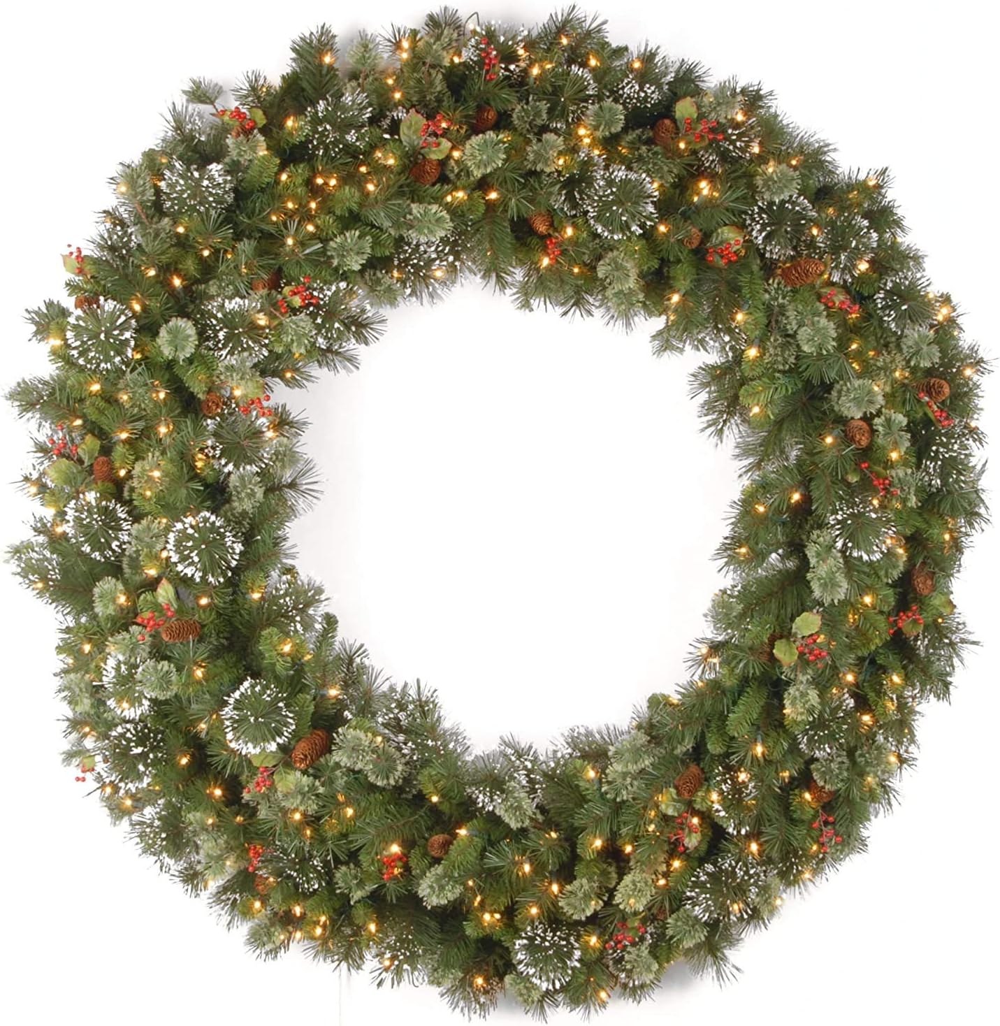 National Tree Company Pre-Lit Artificial Christmas Wreath 60 Inches