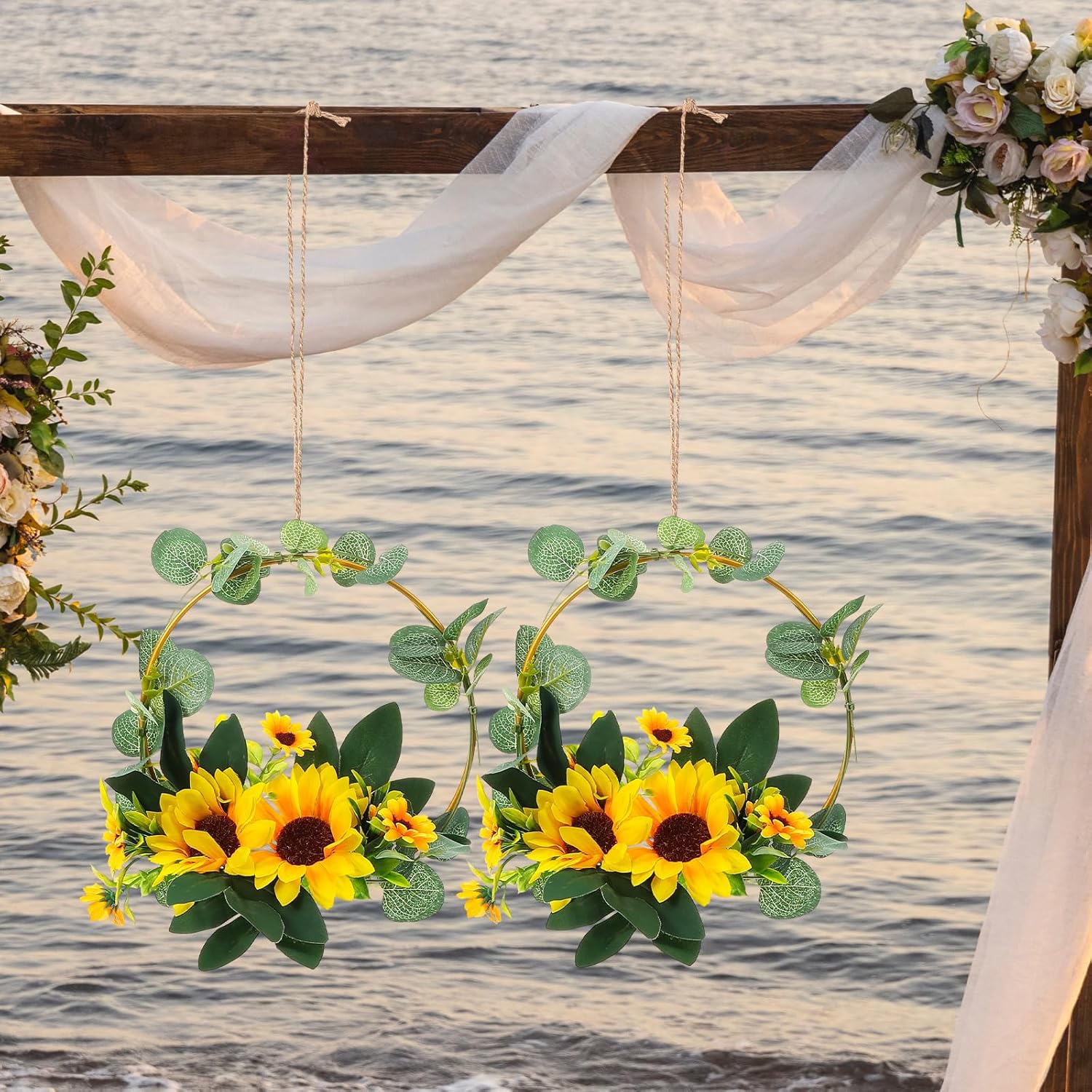 1PC Artificial Sunflower Wreath for Home Decor
