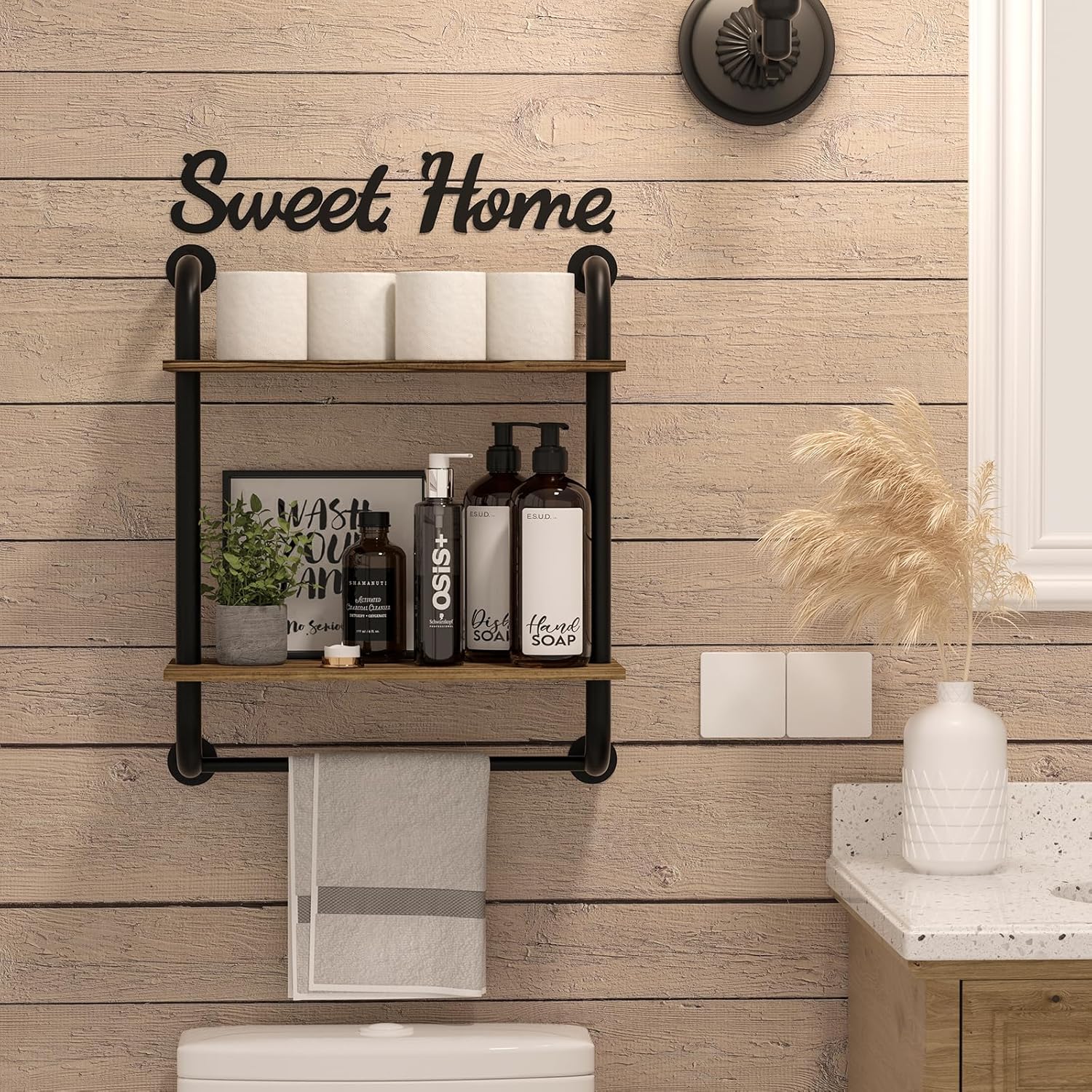 Tinpin 2-Tier Bathroom Floating Shelf Wall Mount 173 Inch