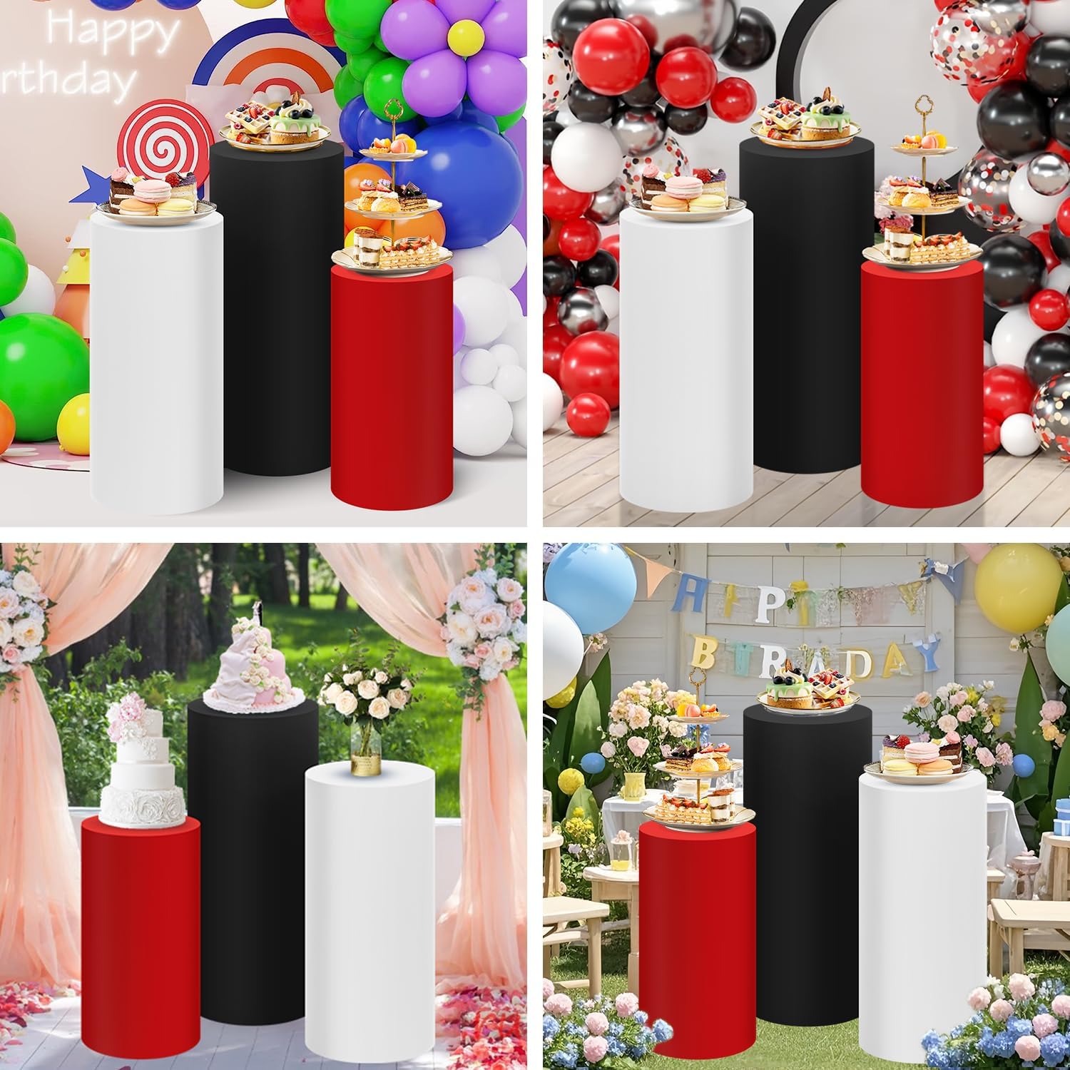 SaitiMade 3pcs Cylinder Stand Covers Set