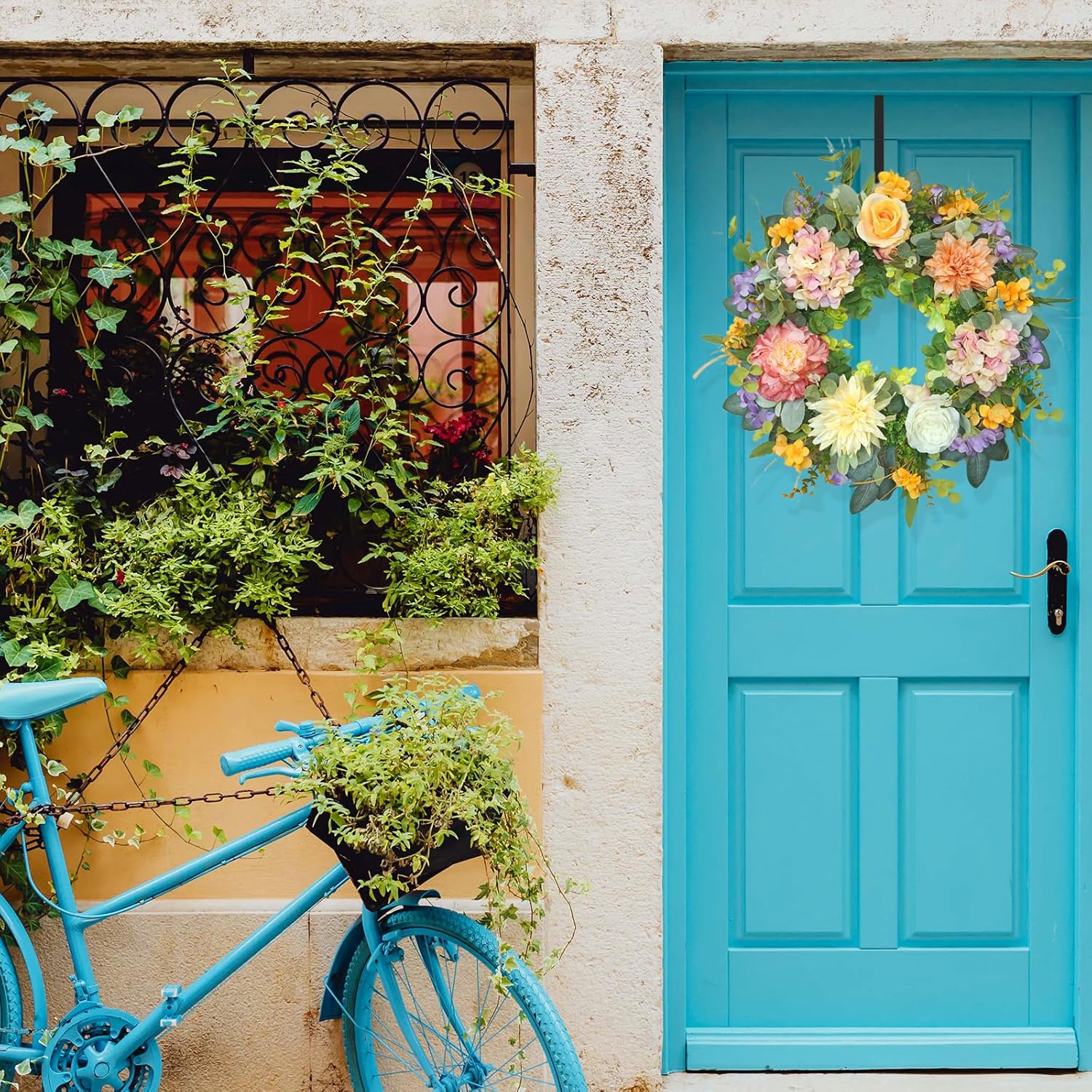 Soomeir Spring Wreath for Front Door Decor