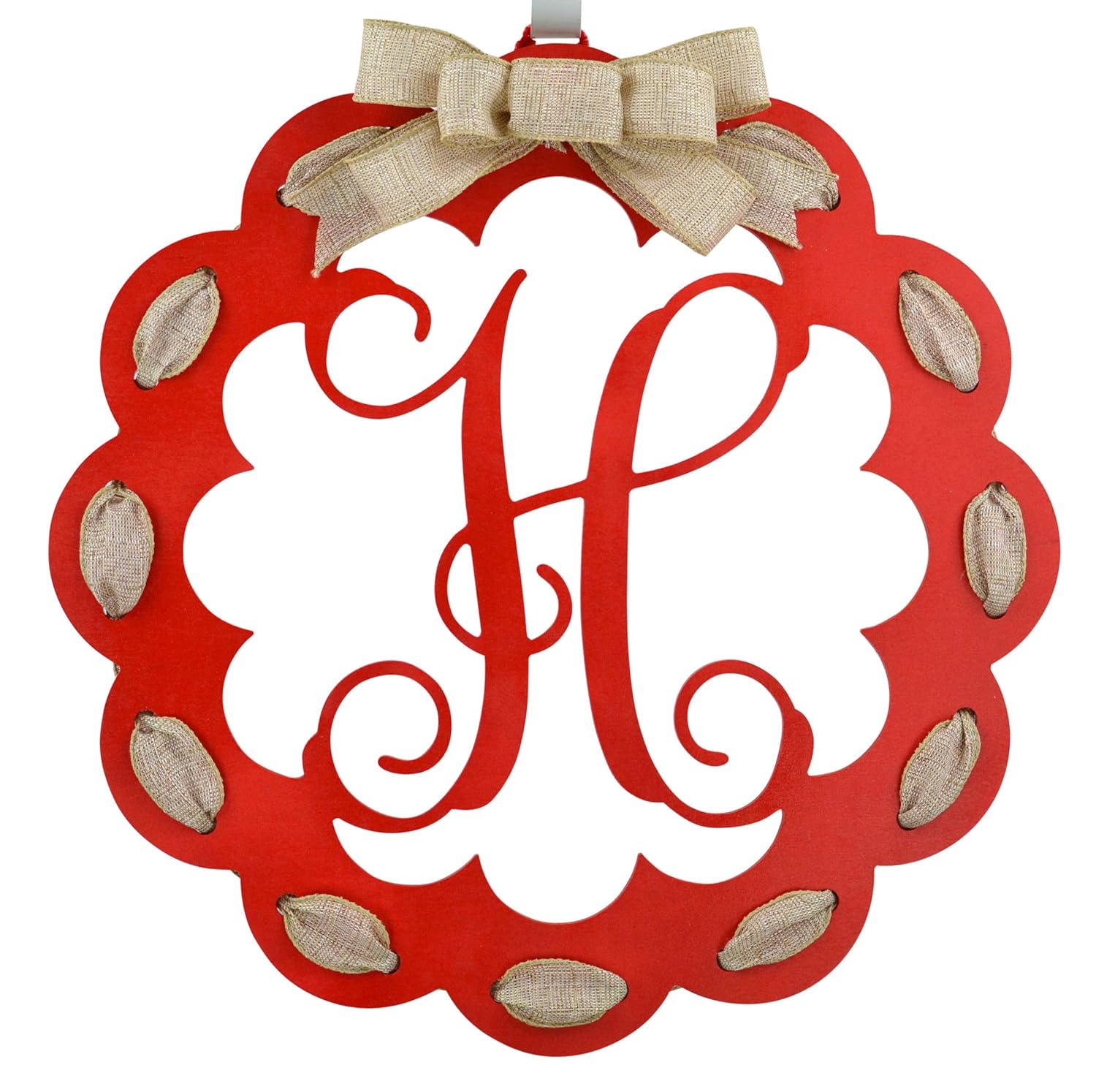 Burlap Monogram Door Wreath with Color Options