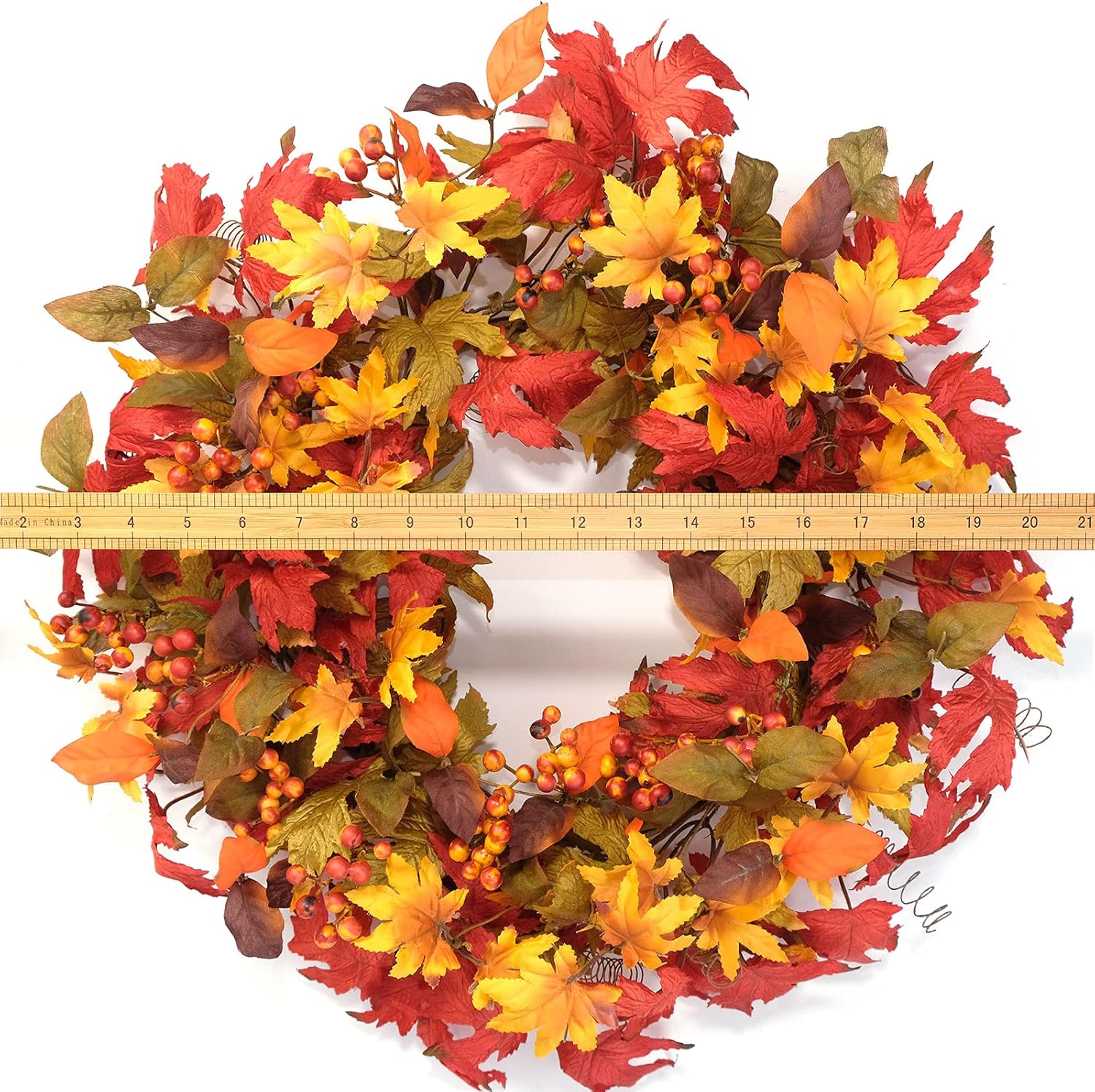 Idyllic 20 Inch Fall Wreath for Front Door