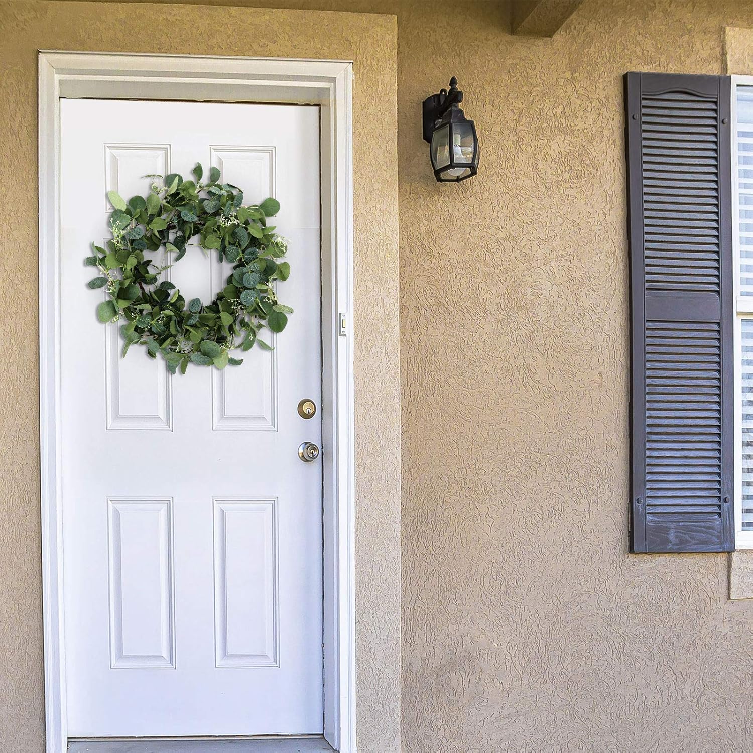20 Inch Eucalyptus Wreath for Front Door Decor