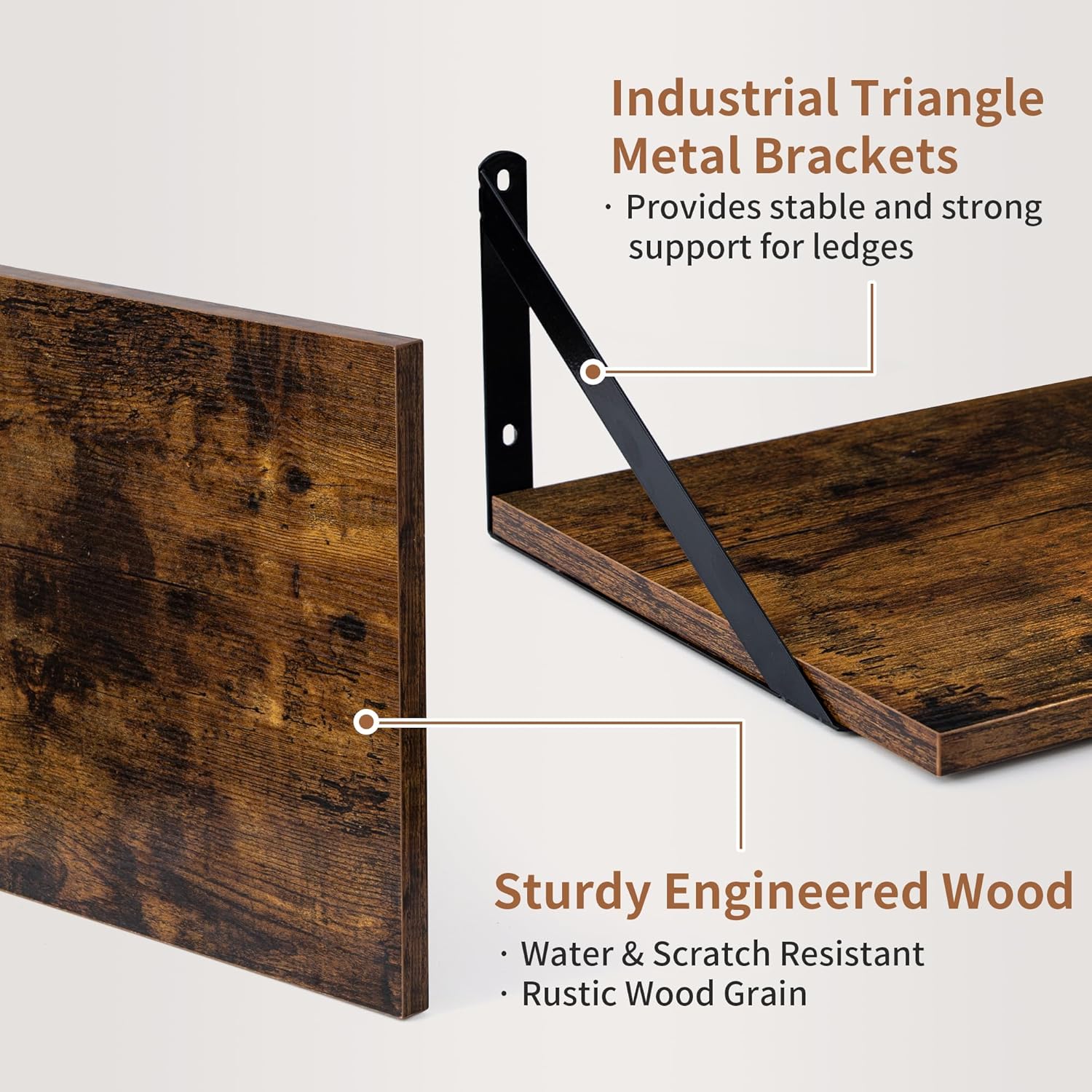 Axeman 16W x 12D Rustic Floating Shelves Set of 2