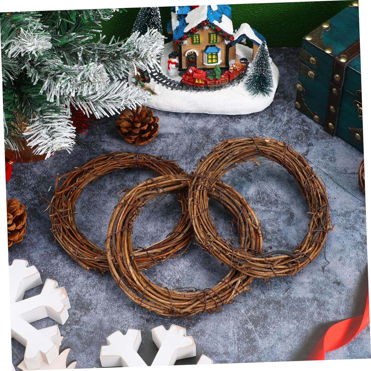Garneck Rattan Wreath Dried Vine Garland 10pcs