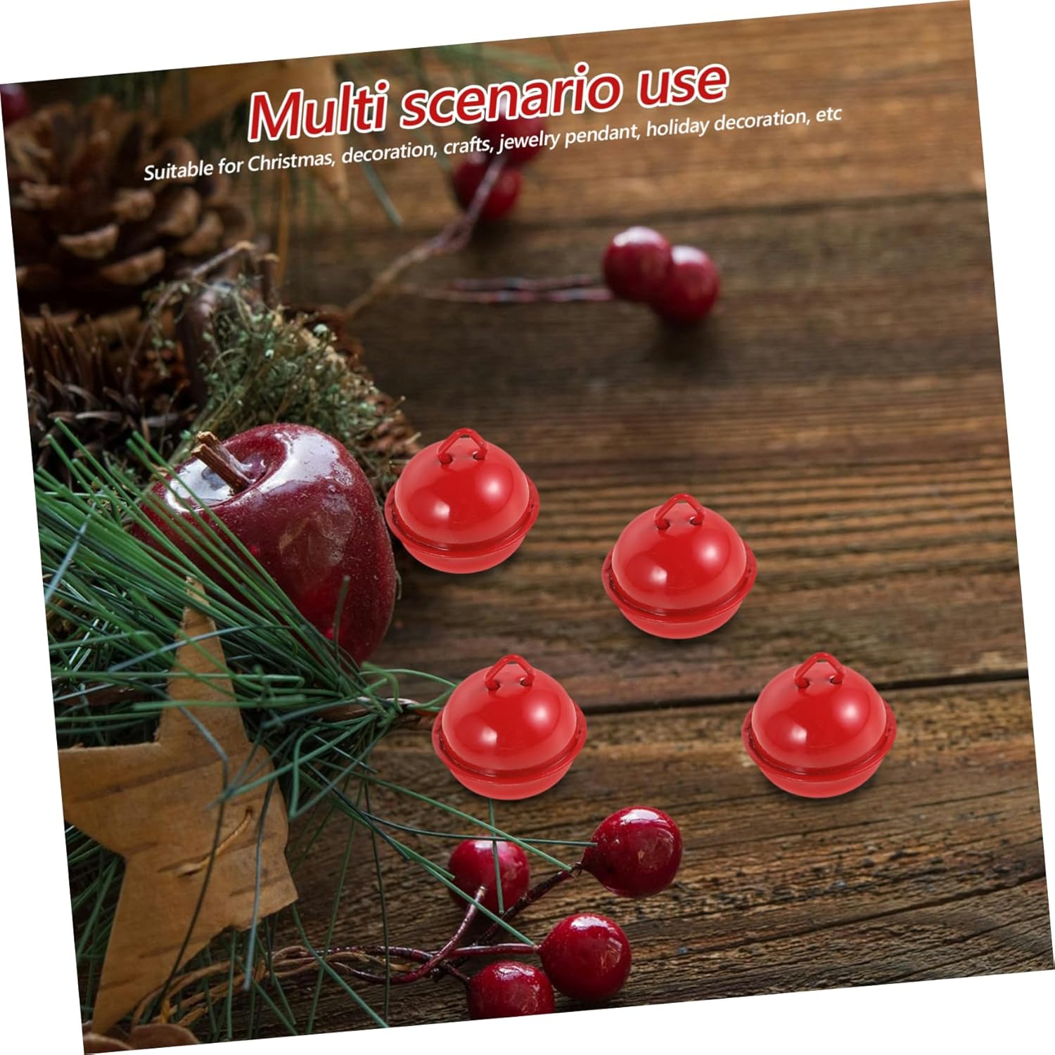 ABOOFAN 100pcs Christmas Small Bells DIY Jewelry Decorations