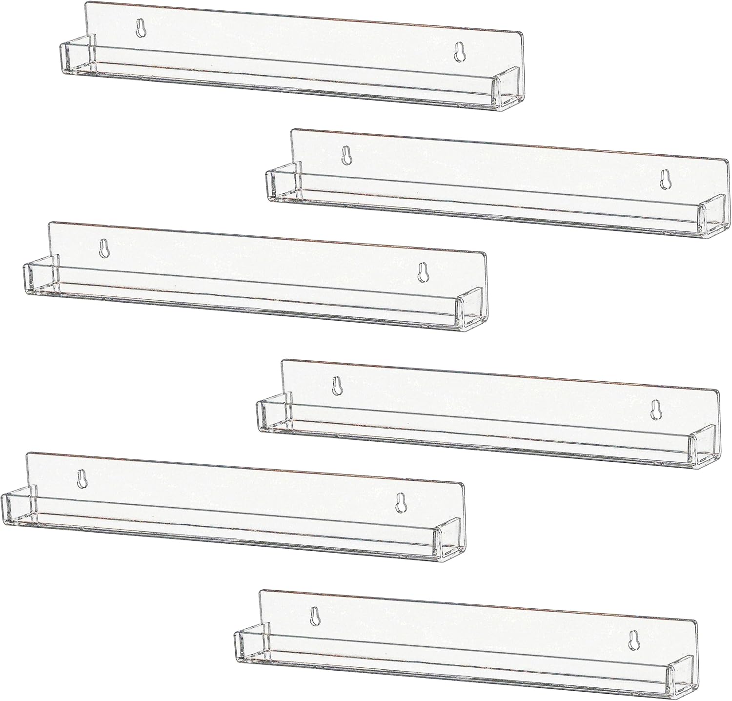 IEEK 6 Pc Acrylic Floating Bookshelf Kids Room Storage Shelf