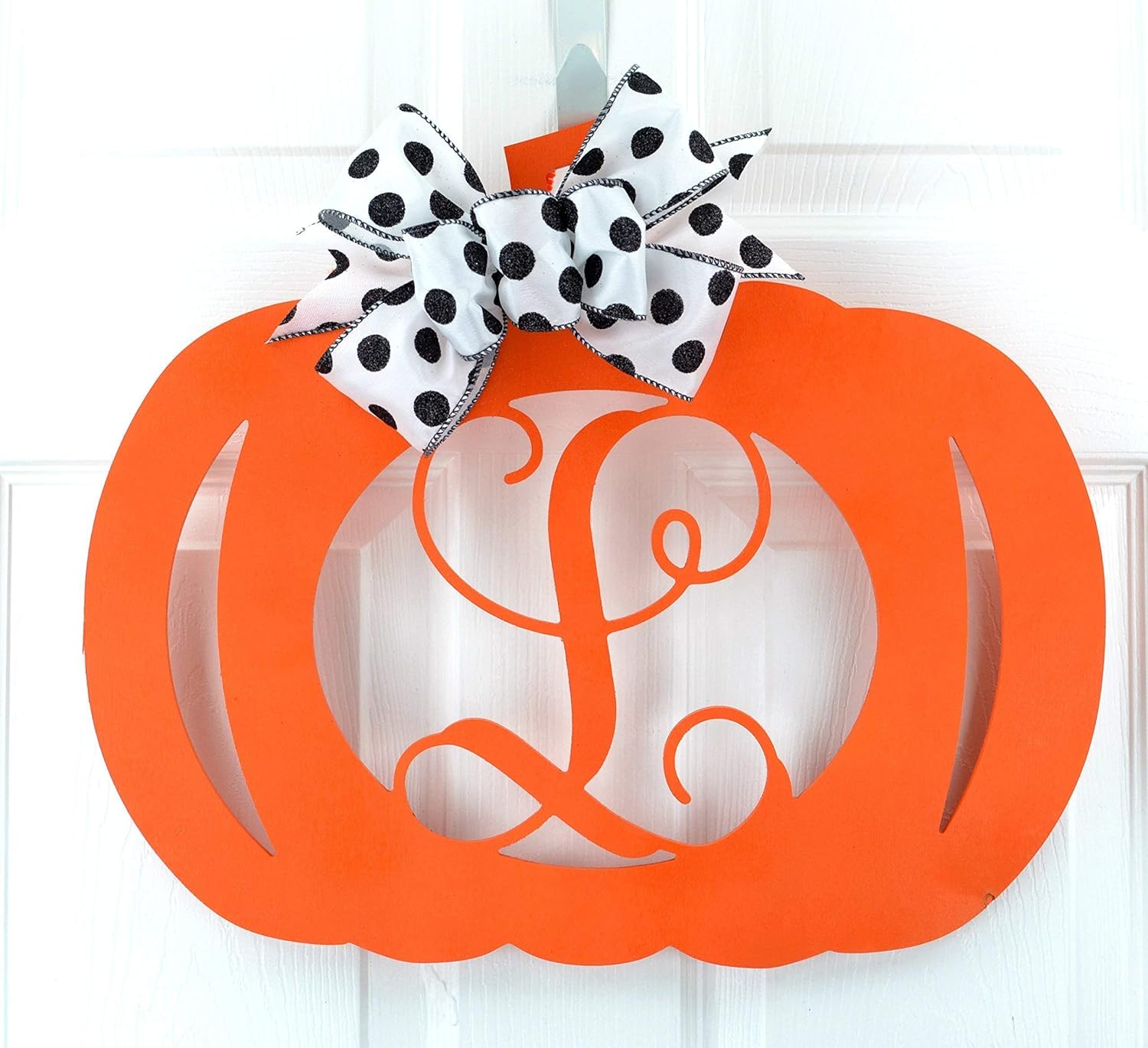 Pink Door Wreaths Halloween Door Hanger with Initial