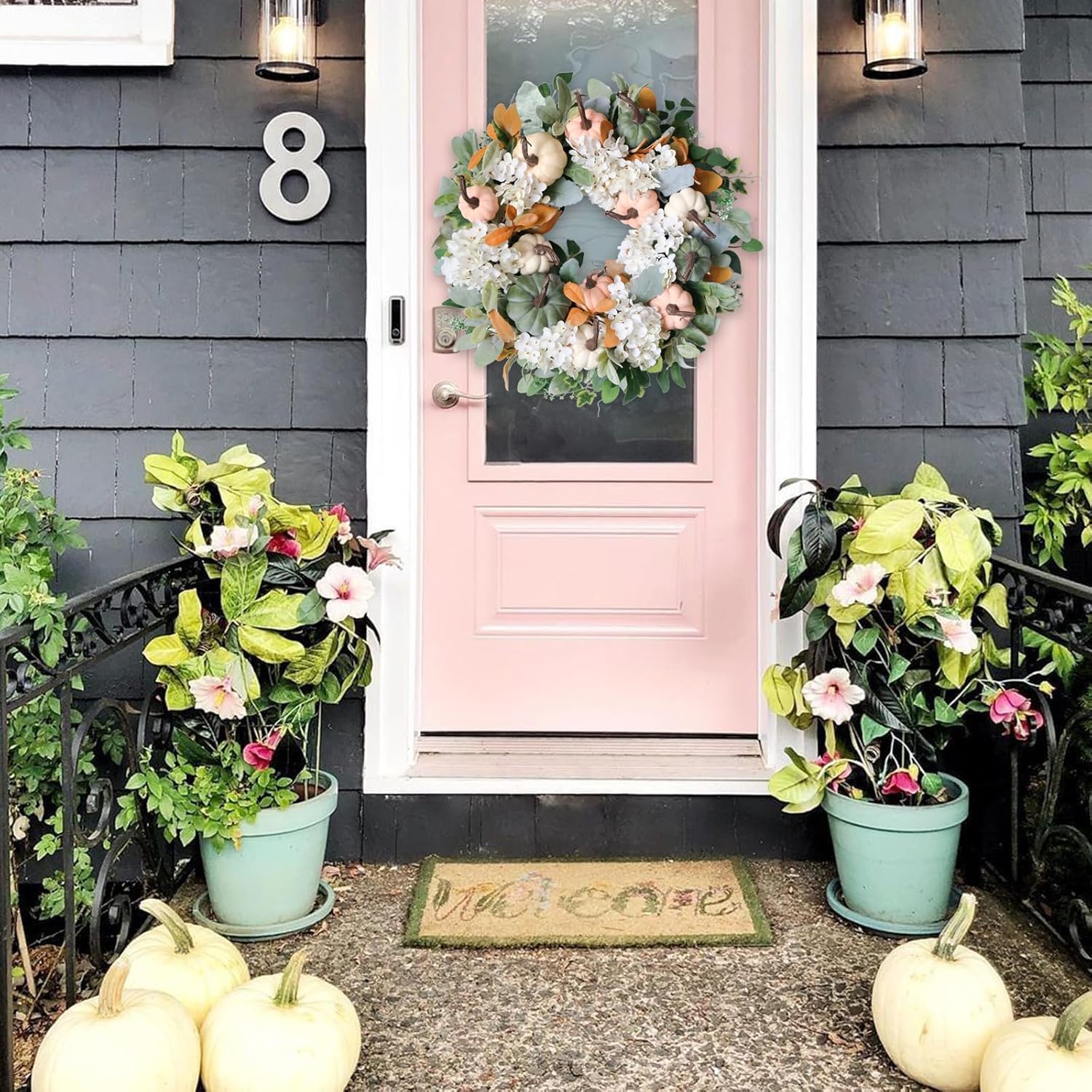 Idyllic 22 Inch Rustic Farmhouse Fall Wreath