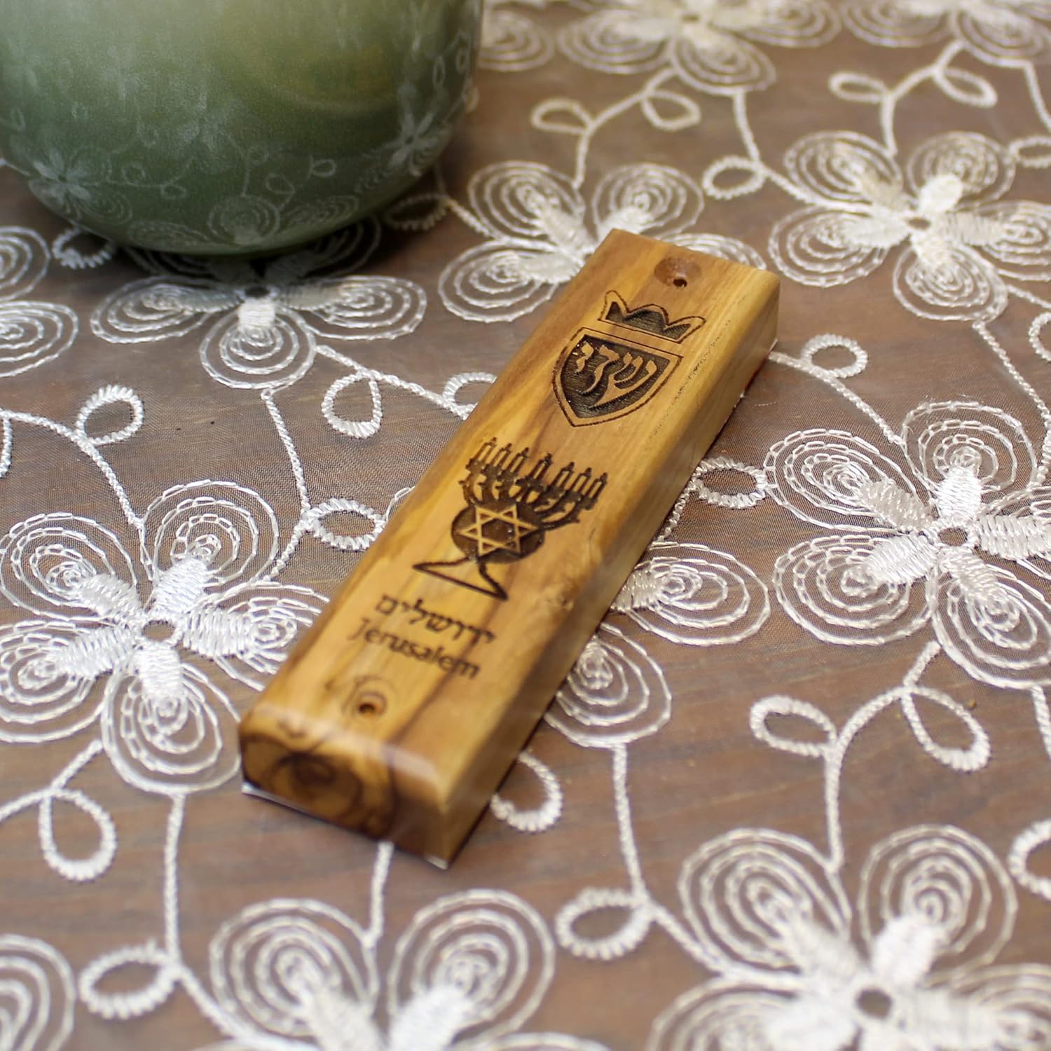 Handmade Olive Wood Mezuzah Case