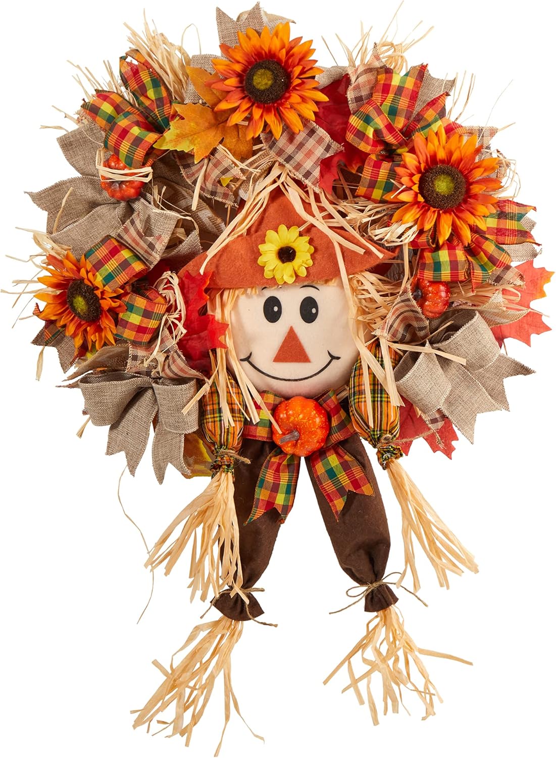 Nearly Natural 30in Scarecrow Fall Wreath