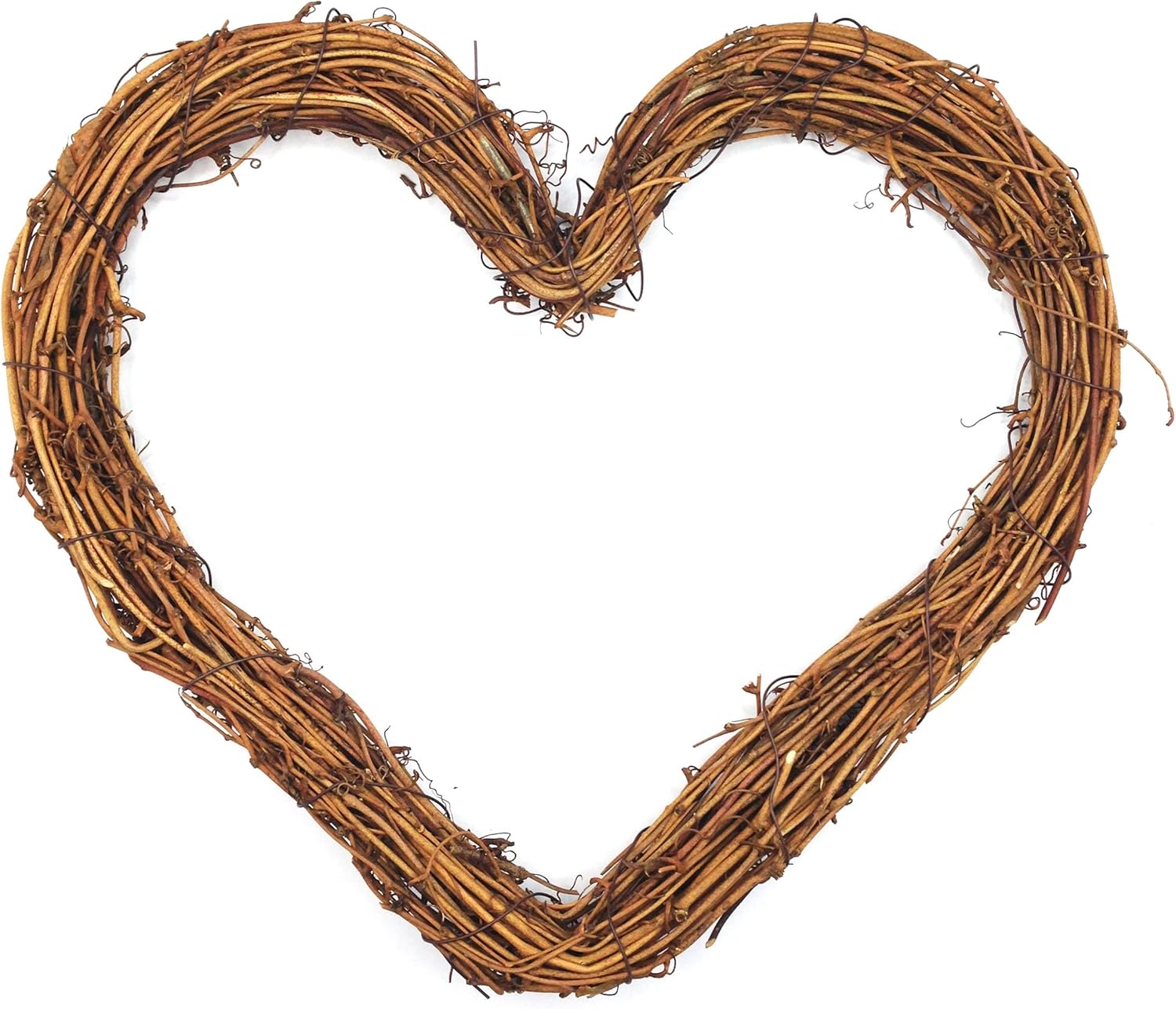 Natural Grapevine Heart Wreath - 12 Inch Decor