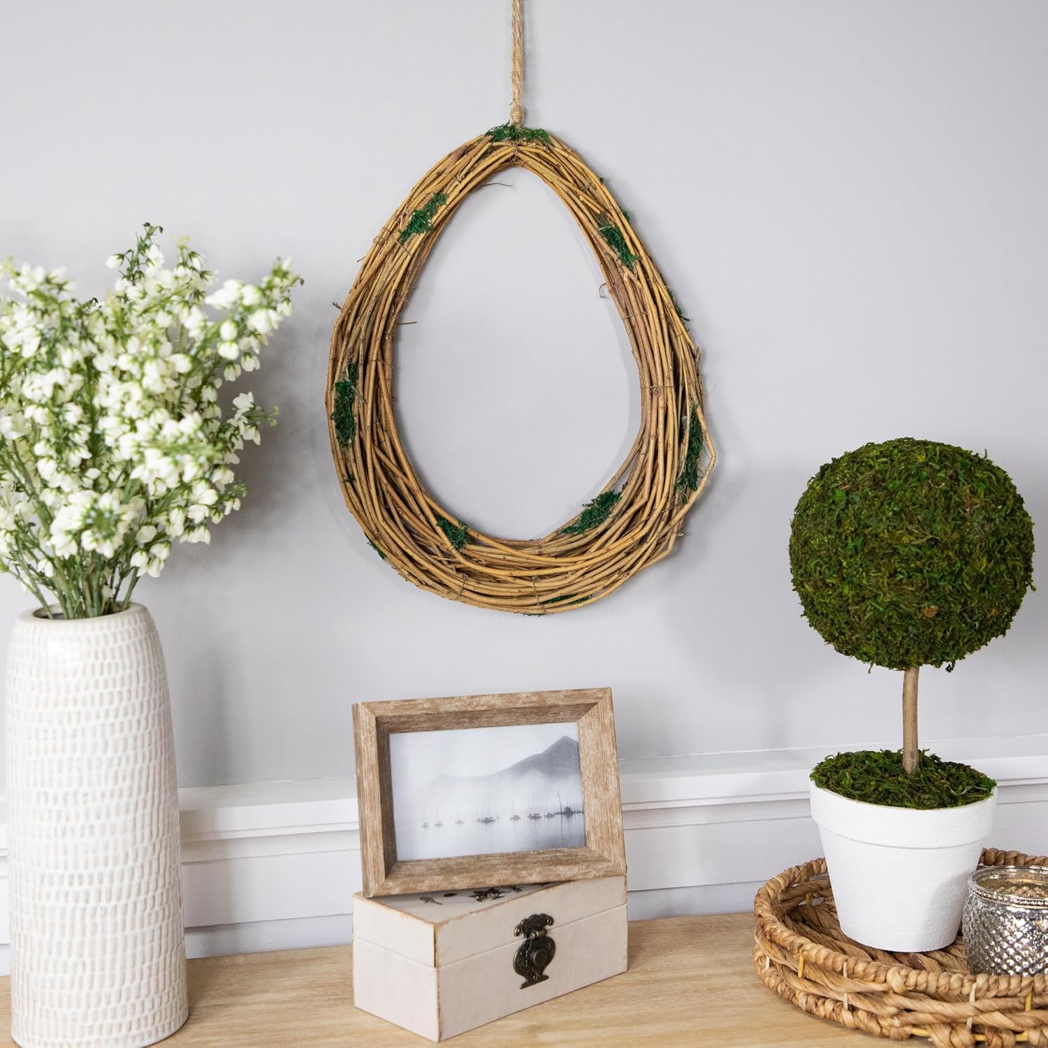 Grapevine Twig Artificial Wreath with Moss 1525 Inch