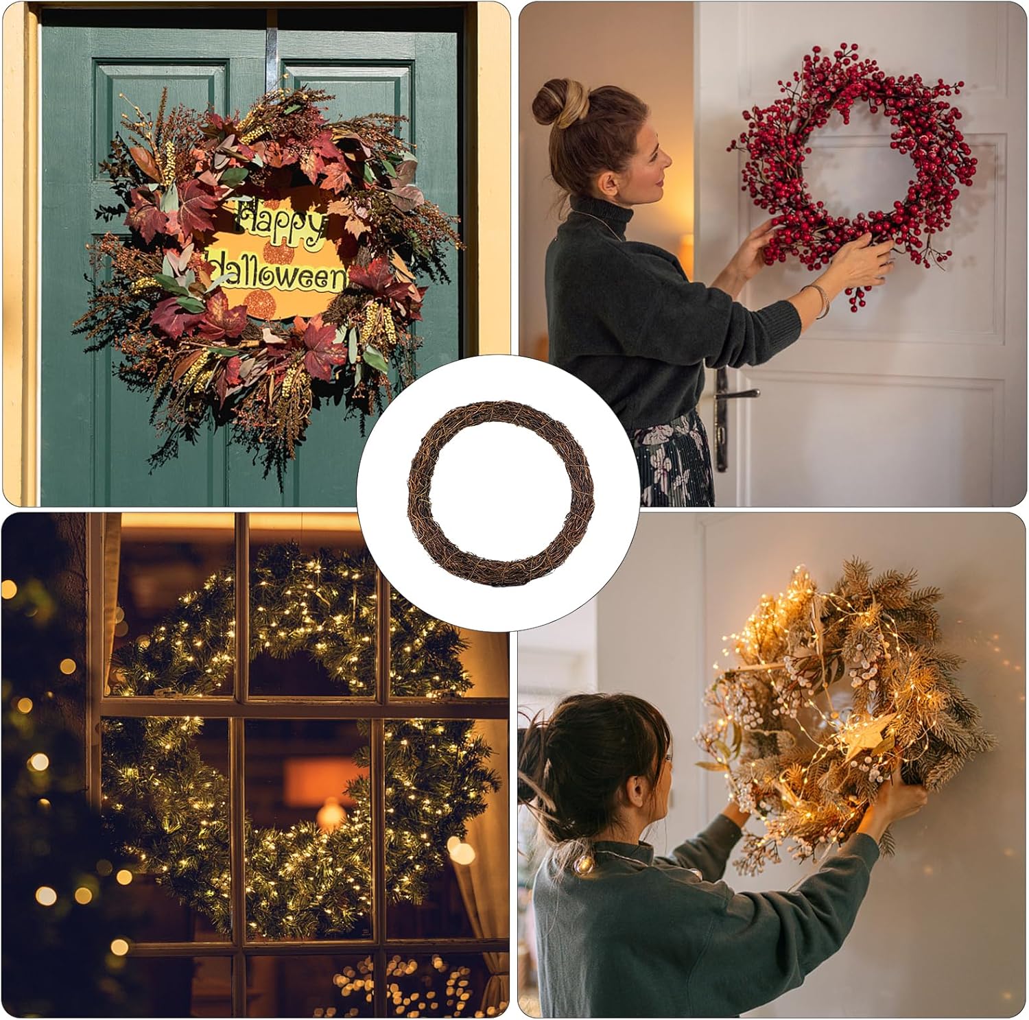 Natural Grapevine Wreath Base 12 Inch DIY Decor Wreath