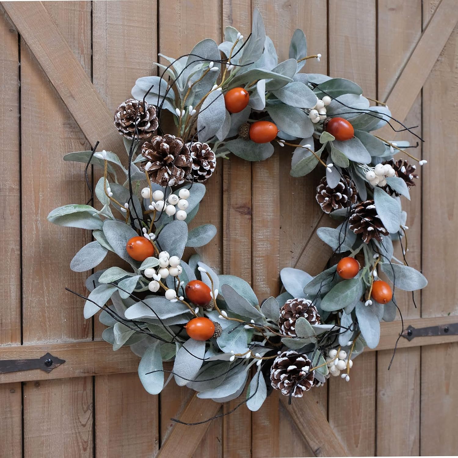 Idyllic 20 Inch Winter Wreath for Front Door