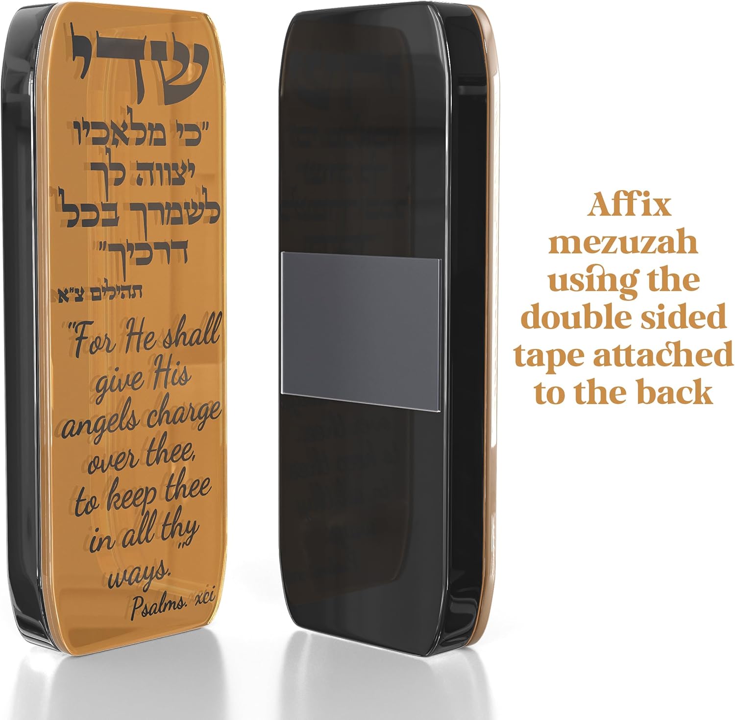 Car Mezuzah with Travelers Prayer Gold