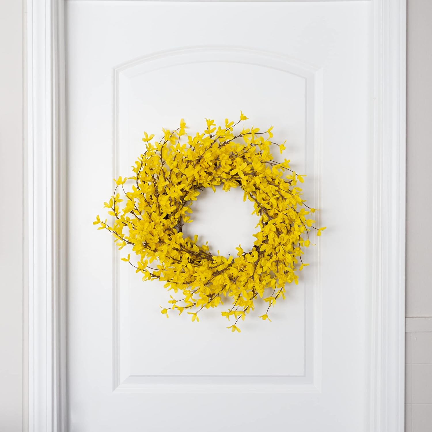 Yellow Forsythia Wreath - 24 Inch Artificial Spring Decor