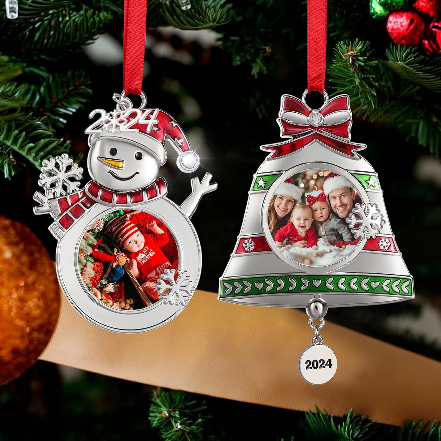 2024 Solid Metal Christmas Tree Ornament Set