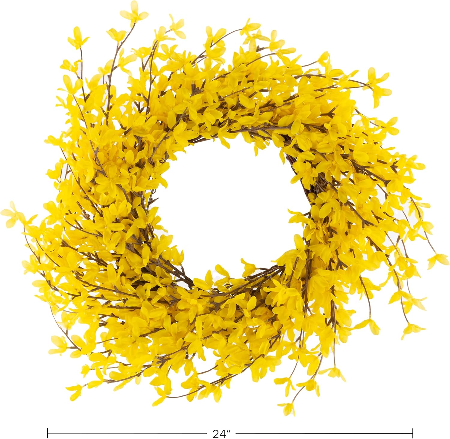 Yellow Forsythia Wreath - 24 Inch Artificial Spring Decor