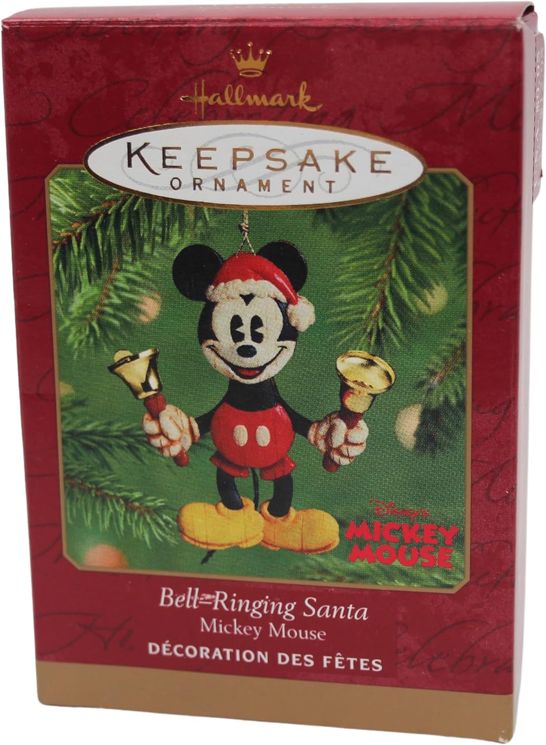 Hallmark QXD4125 Bell-Ringing Santa Mickey Mouse 2001 Ornament