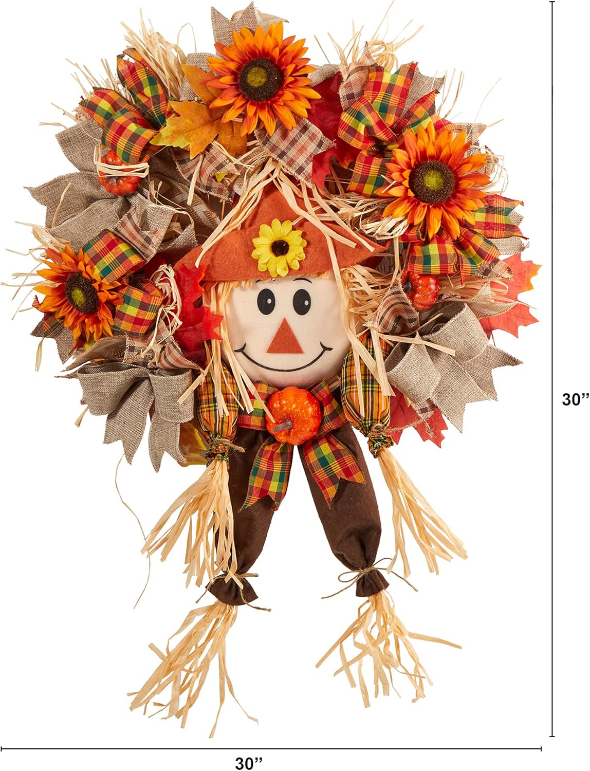 Nearly Natural 30in Scarecrow Fall Wreath