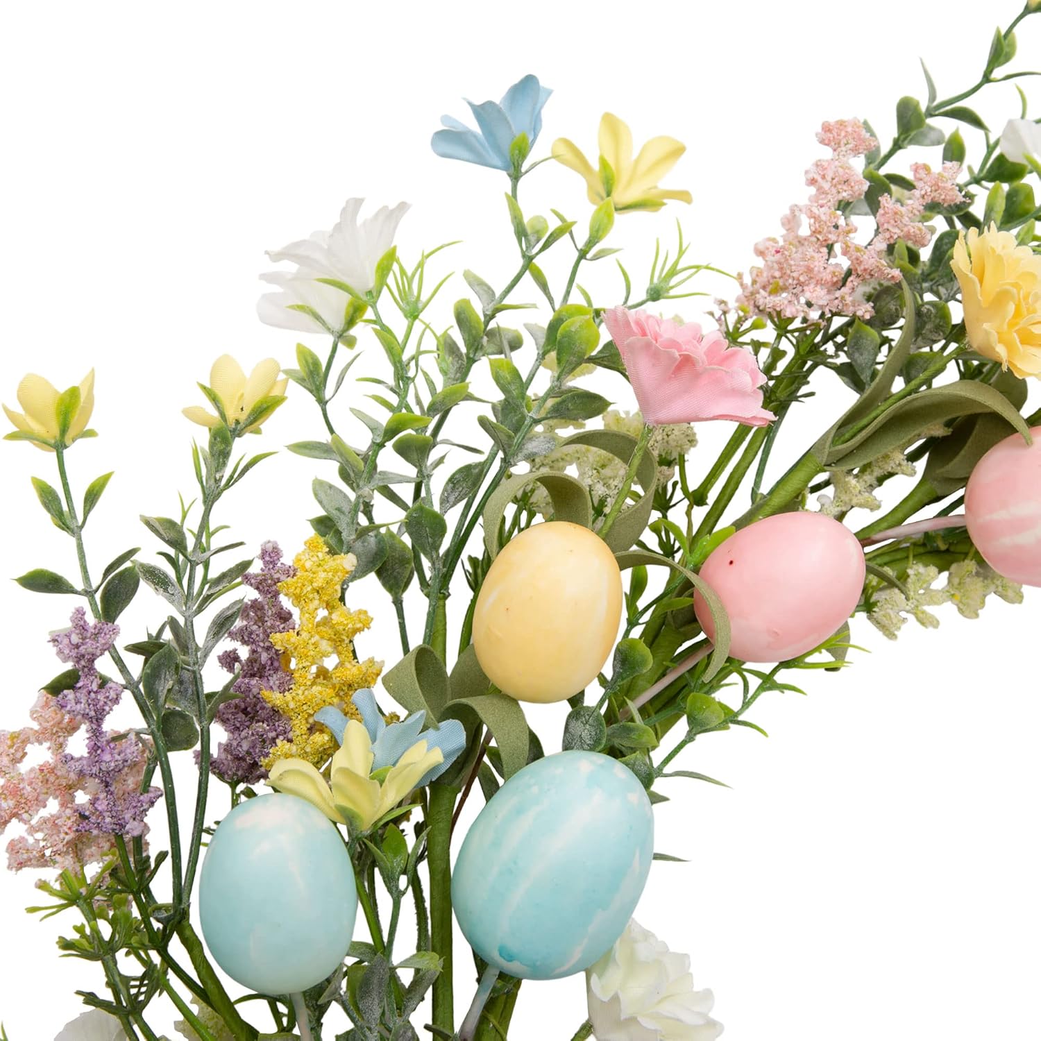 18 Inch Easter Wreath with Pastel Eggs and Twigs