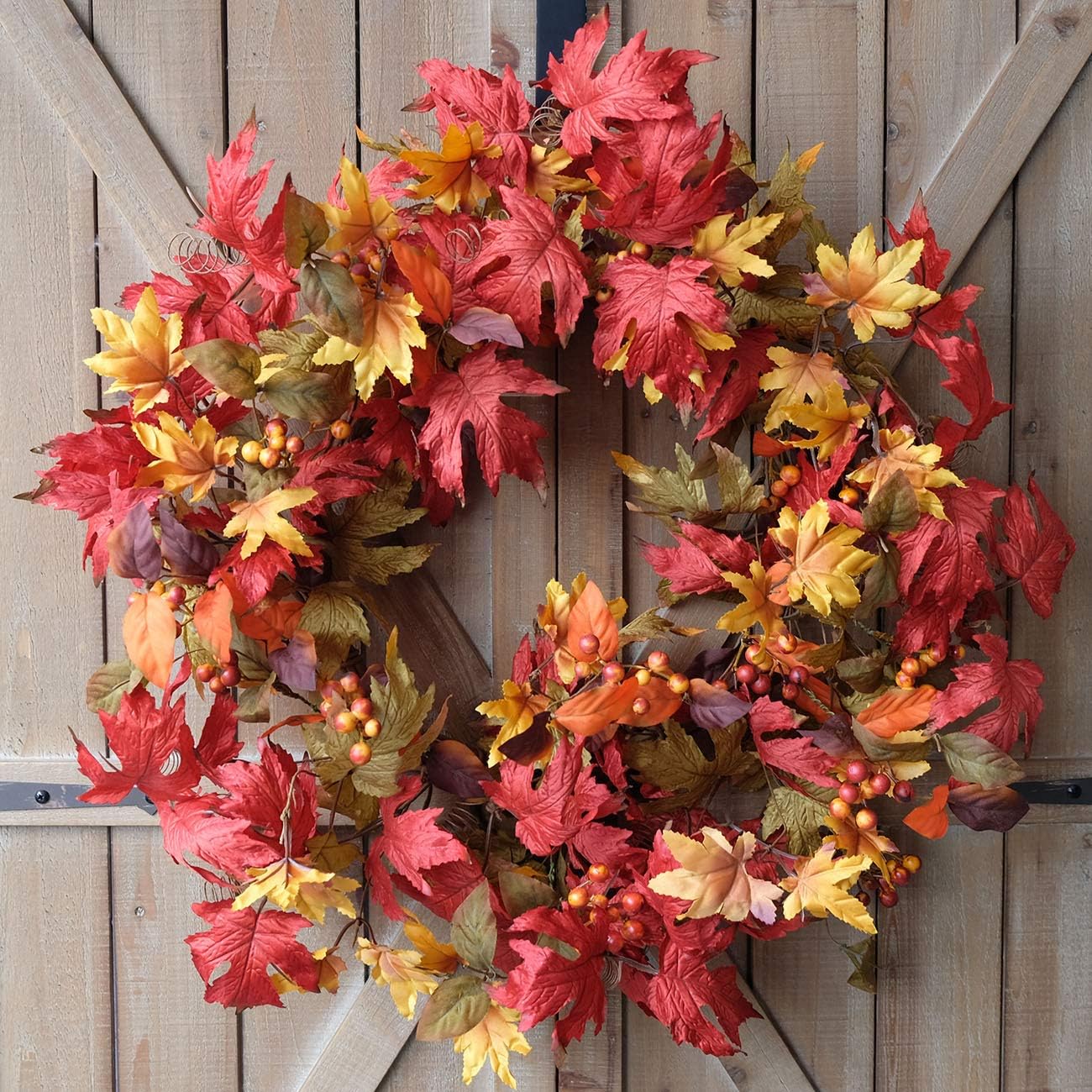 Idyllic 20 Inch Fall Wreath for Front Door