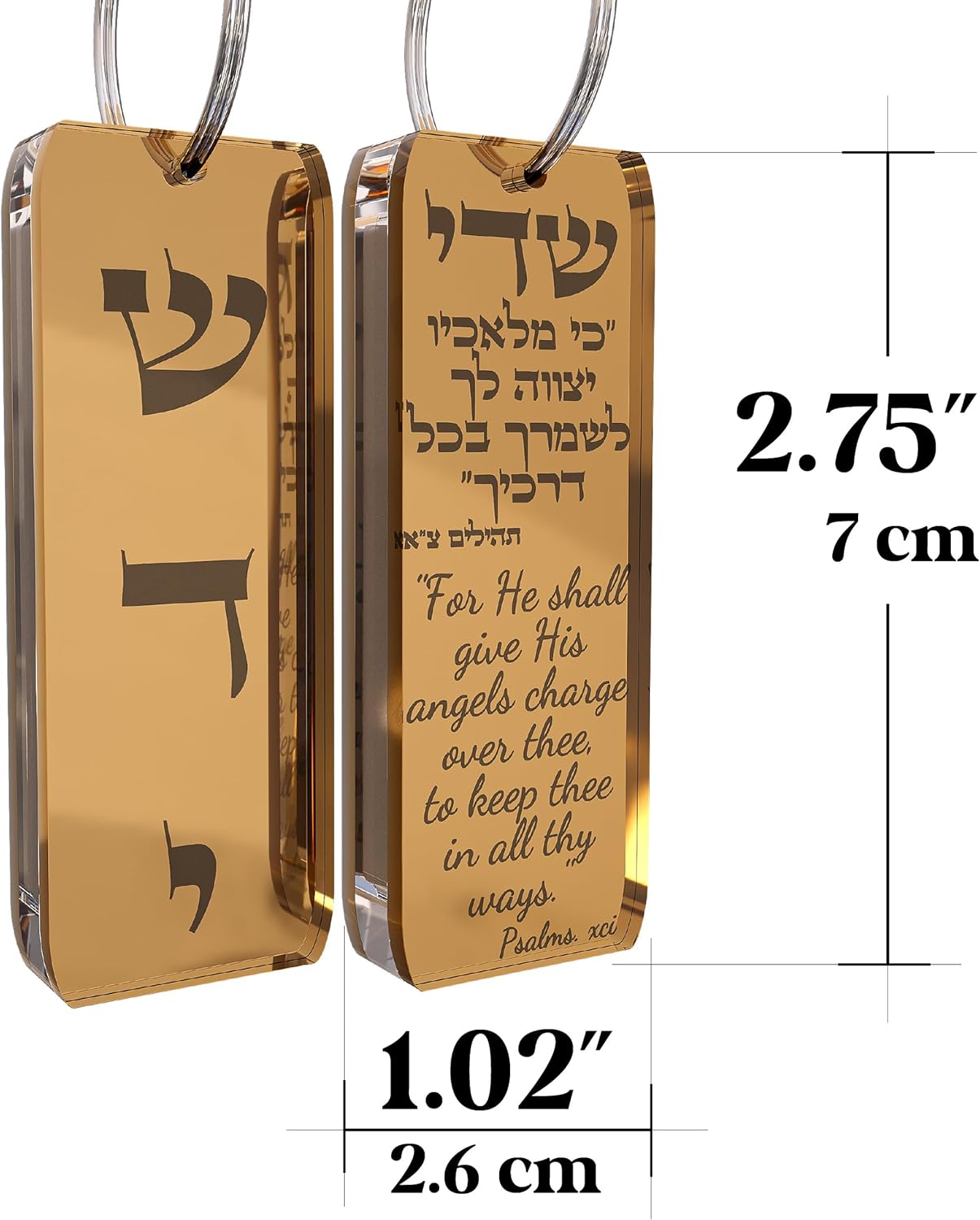 TYLDUM Mezuzah for Car Golden Mirror