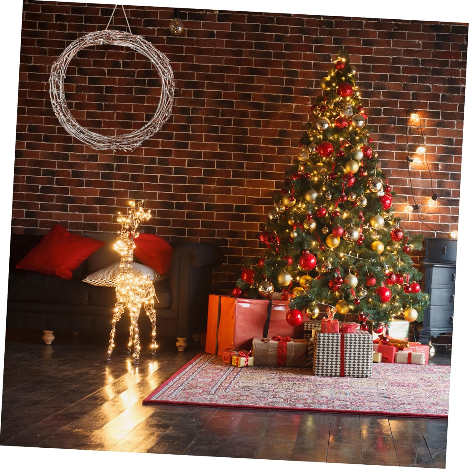 NOLITOY 1pc Rattan Wreath Garland for Home Decor