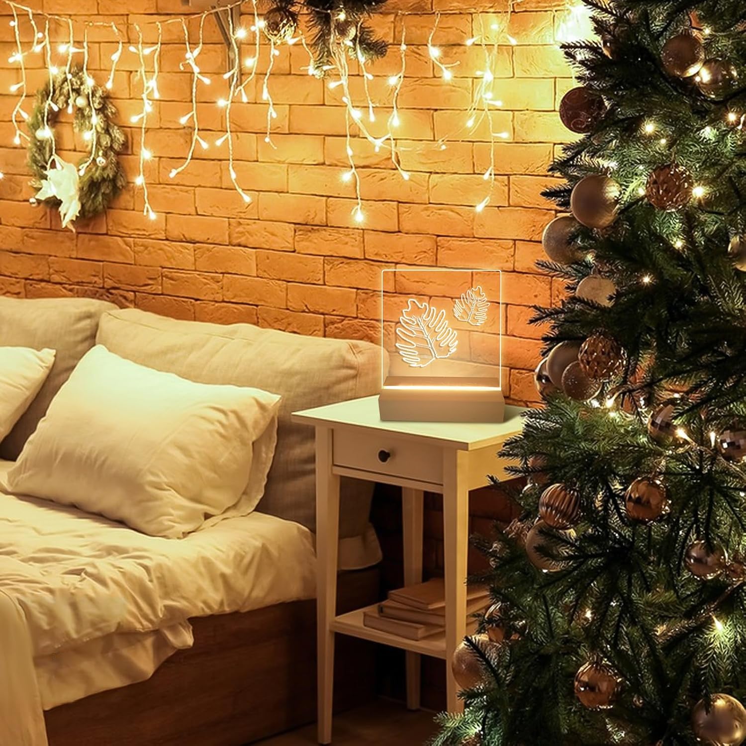 4Pcs Rectangle LED Light Display Pedestals with ONOFF Switch