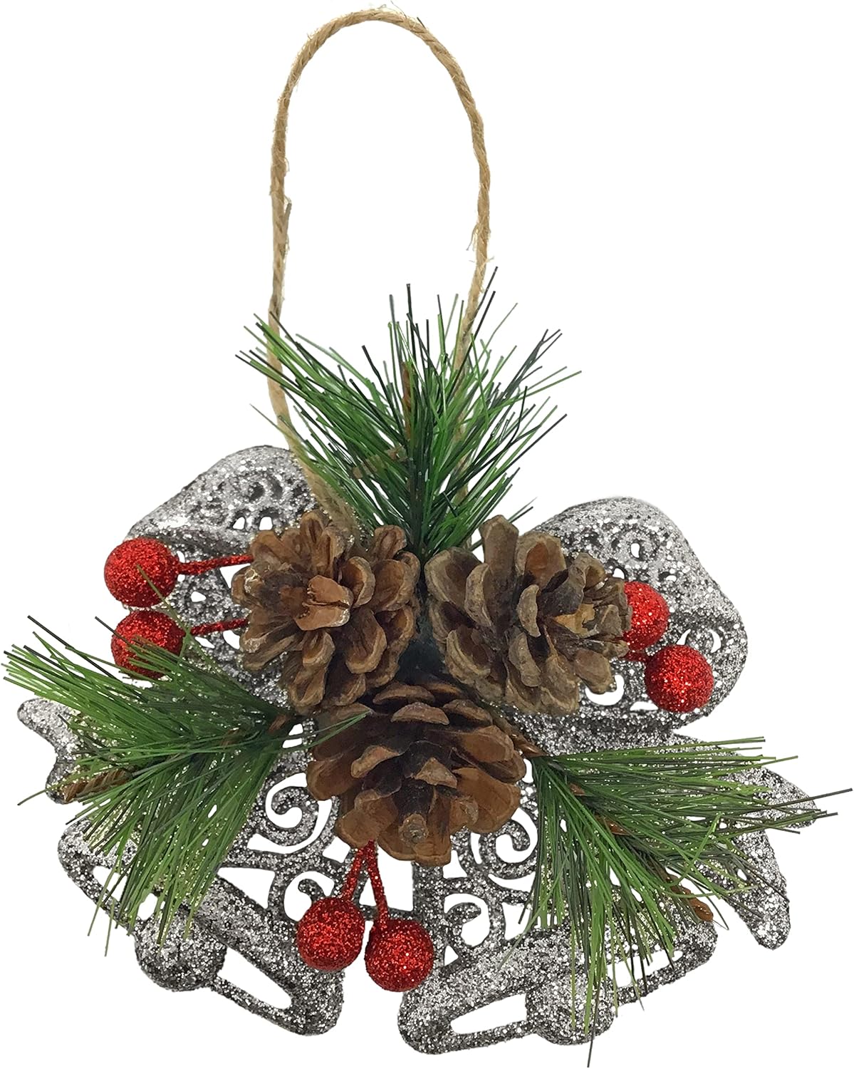 Pinecone Berry Christmas Ornaments Set of 8