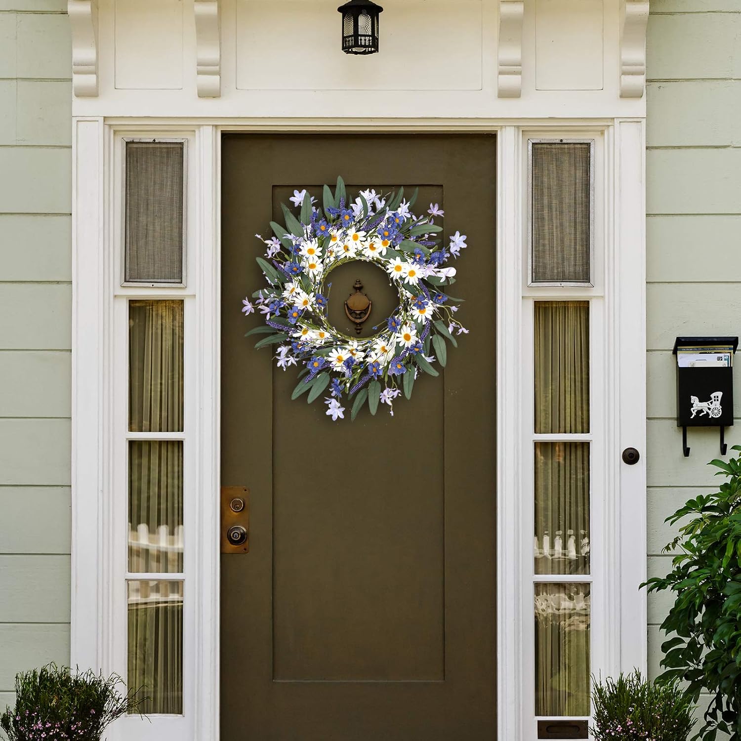 Violet Ever Garden 20 Inch Spring Wreath for Front Door